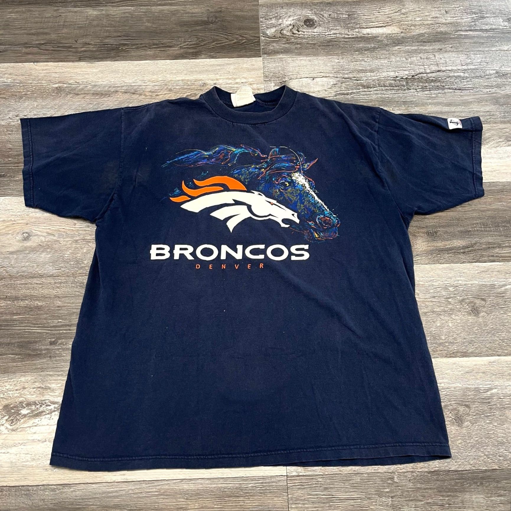 Logo Athletic VINTAGE Logo Athletic NFL Denver Broncos Blue Mens XL Football USA Made T-Shirt Size US XL / EU 56 / 4 - 2 Thumbnail