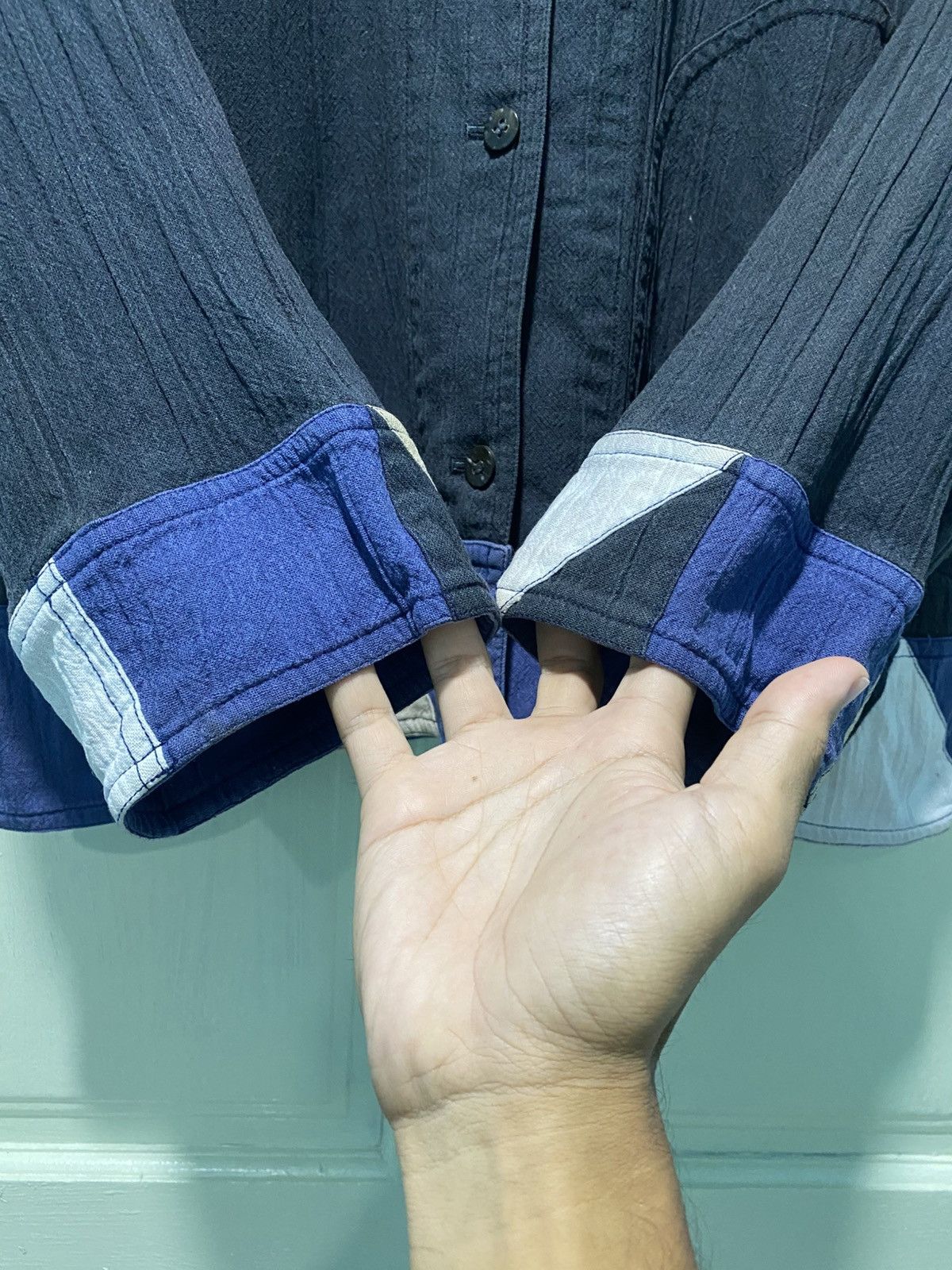Issey Miyake Vintage 80s Archive ISSEY SPORT 2-Way Collarless Patchwork Size M / US 6-8 / IT 42-44 - 9 Thumbnail