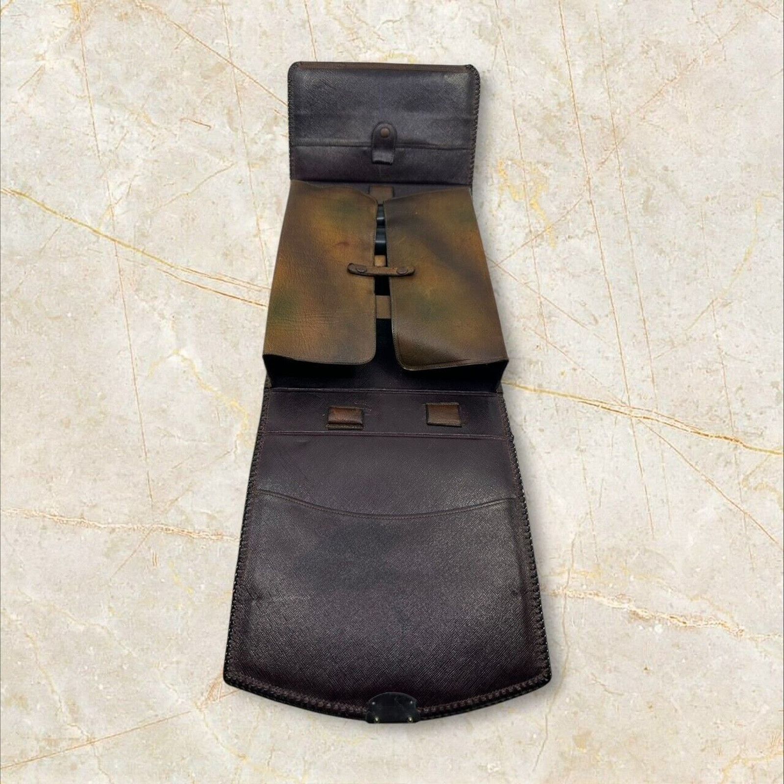 Other Vintage Mens Travel Vanity Toiletry Brown Leather Kit Case Size ONE SIZE - 9 Thumbnail