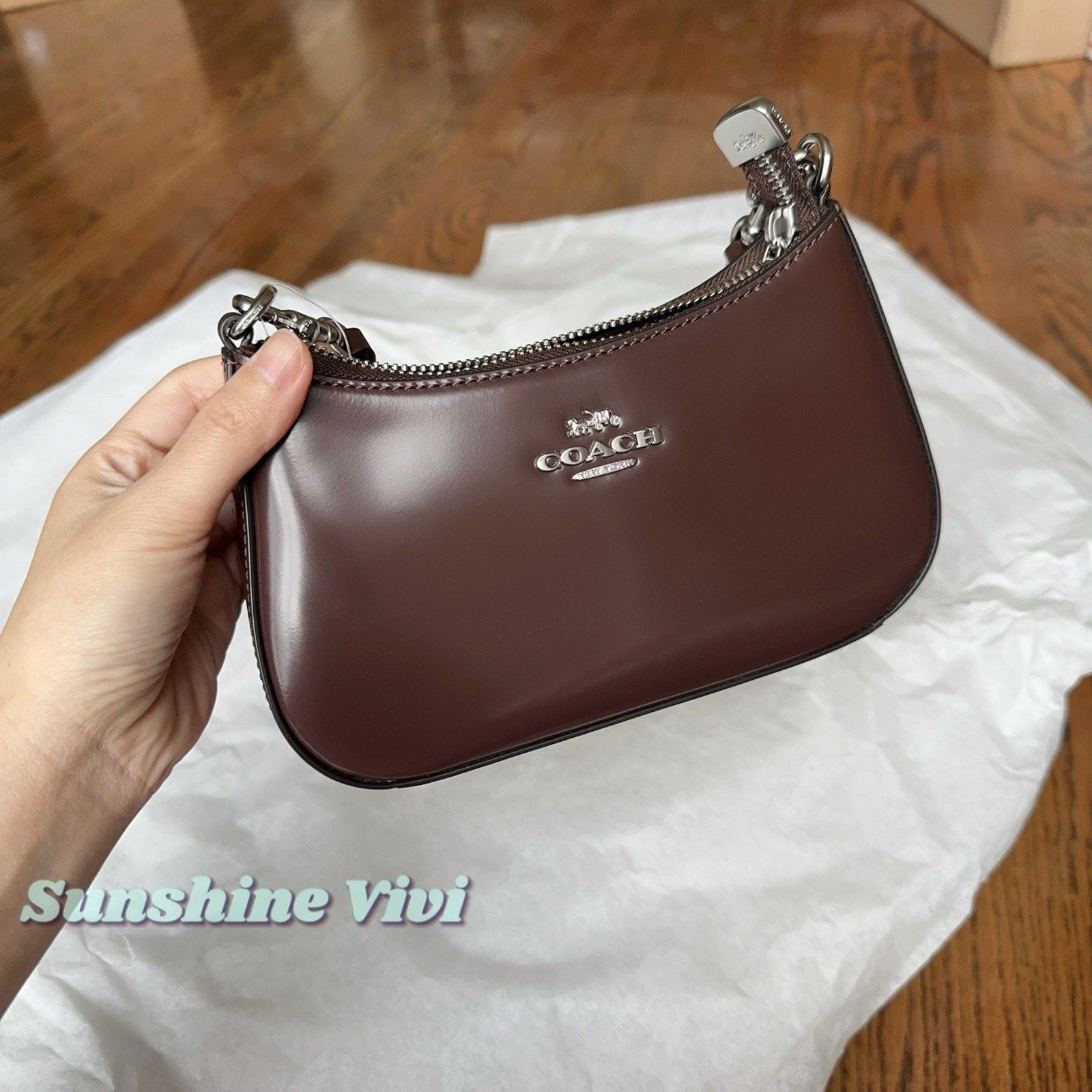 Coach NWT Coach Teri Mini Bag Spazzolato Leather CW310 Maple Size ONE SIZE - 6 Thumbnail