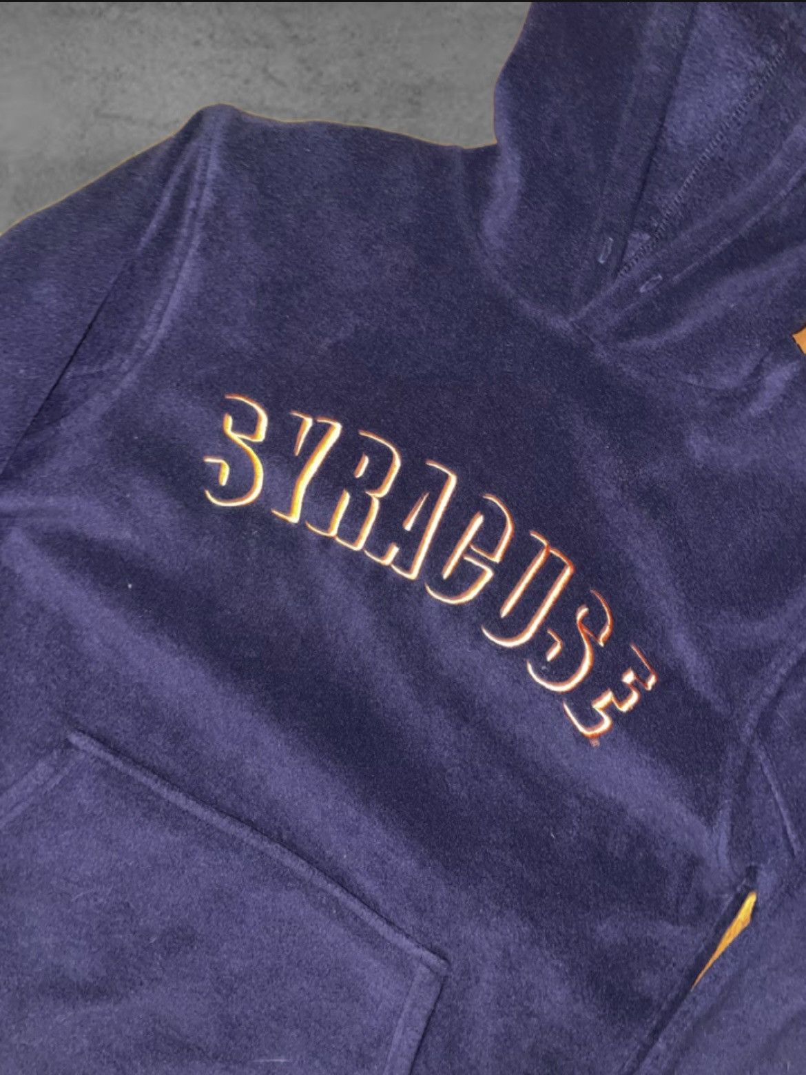 Foot Locker Navy and Orange Syracuse Fuzzy Hoodie Size US M / EU 48-50 / 2 - 2 Thumbnail