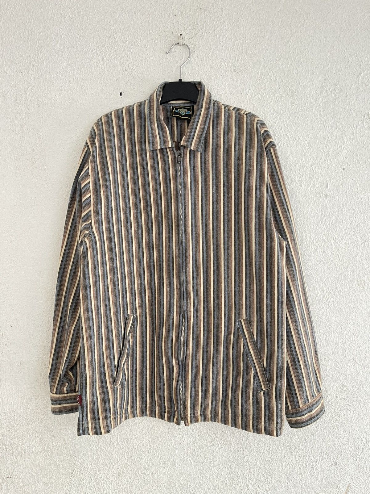 Japanese Brand Dub Factory Stripe Zipup Jacket Japanese Brand Akira Size US L / EU 52-54 / 3 - 1 Thumbnail