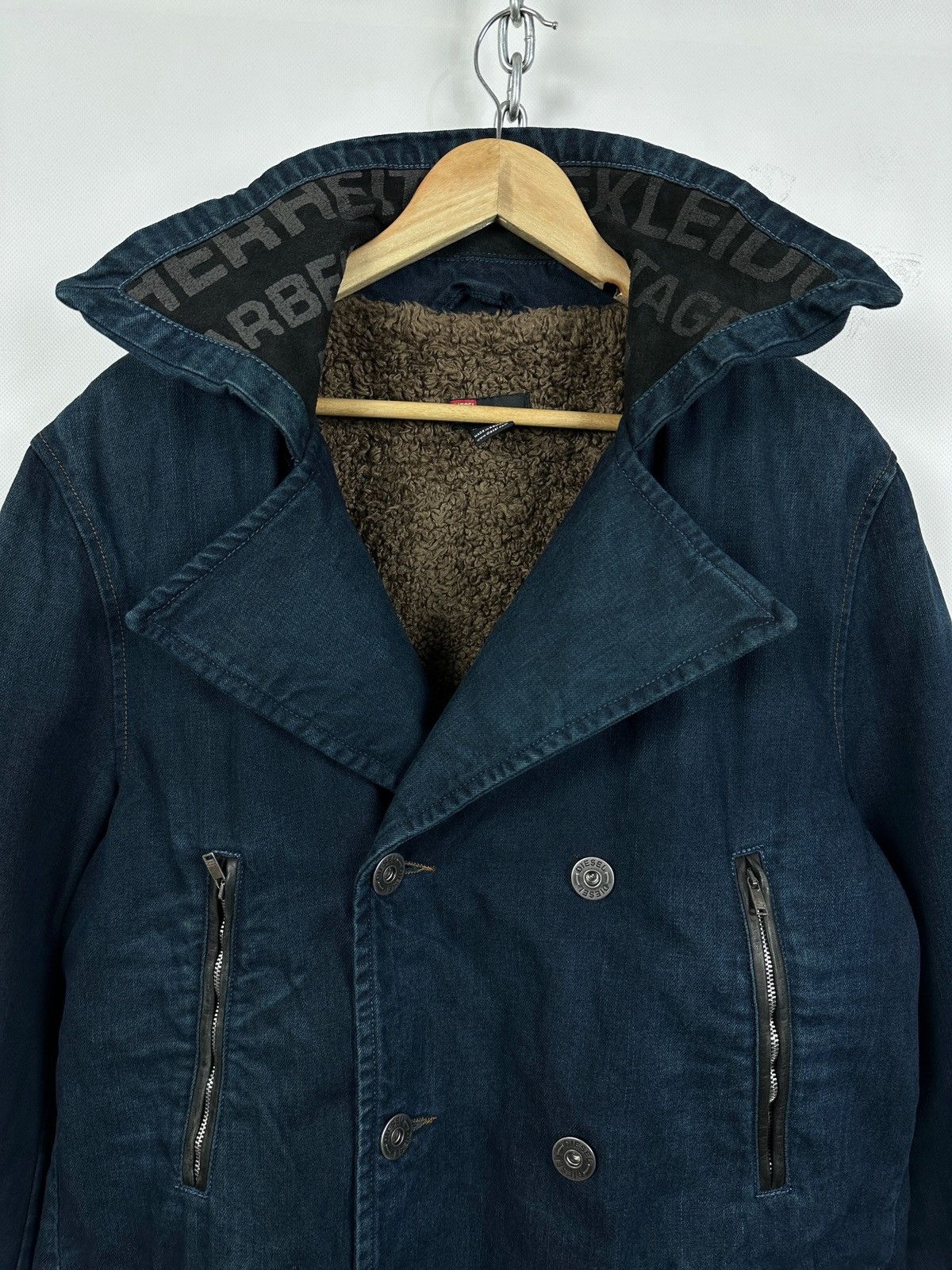 Diesel Vintage Diesel Denim Double Breasted Sherpa Coat Jacket Size US L / EU 52-54 / 3 - 13 Thumbnail