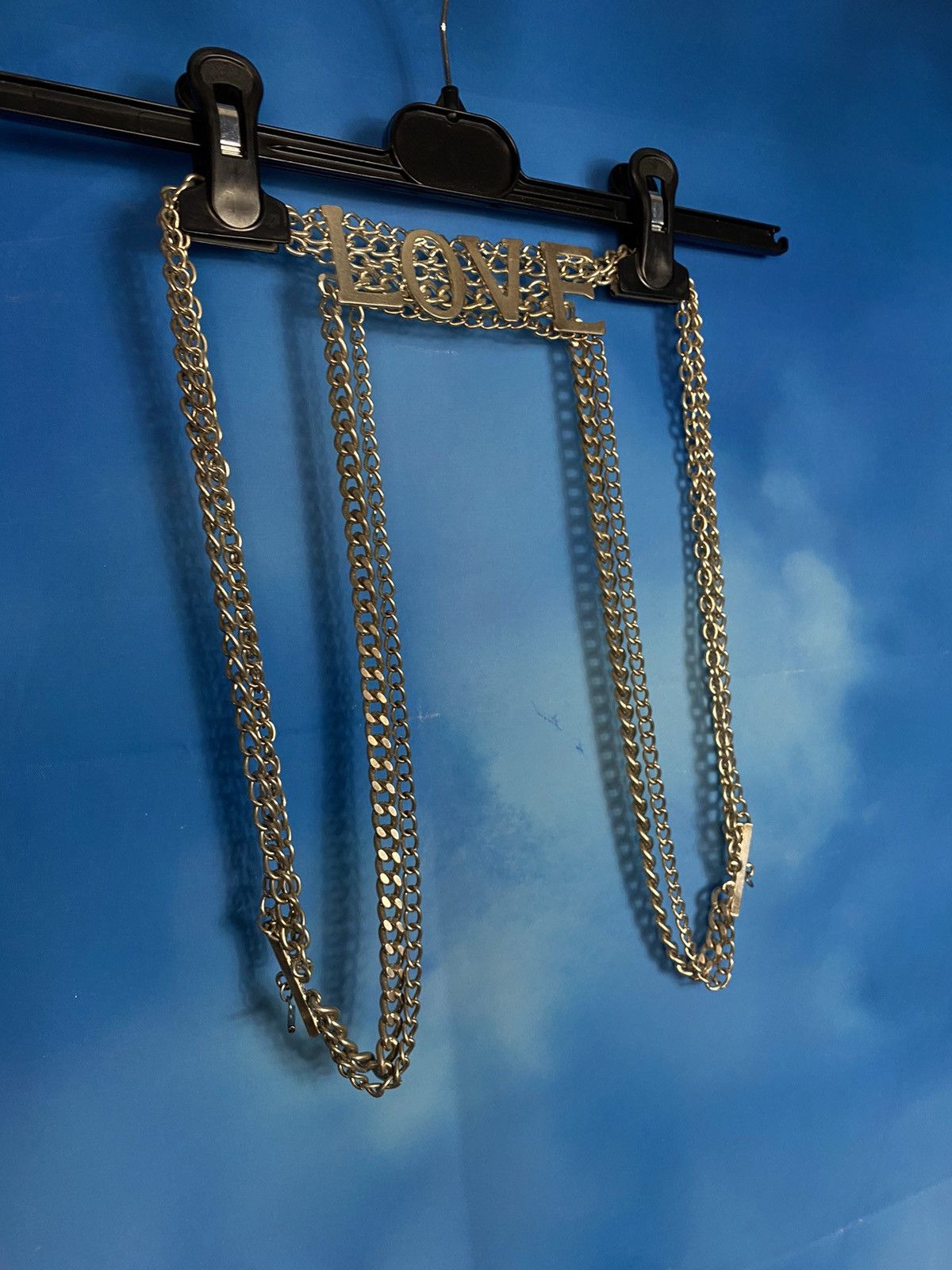 Japanese Brand × Vintage Metal Chain Belt y2k “Love” D&G style Size ONE SIZE - 8 Thumbnail