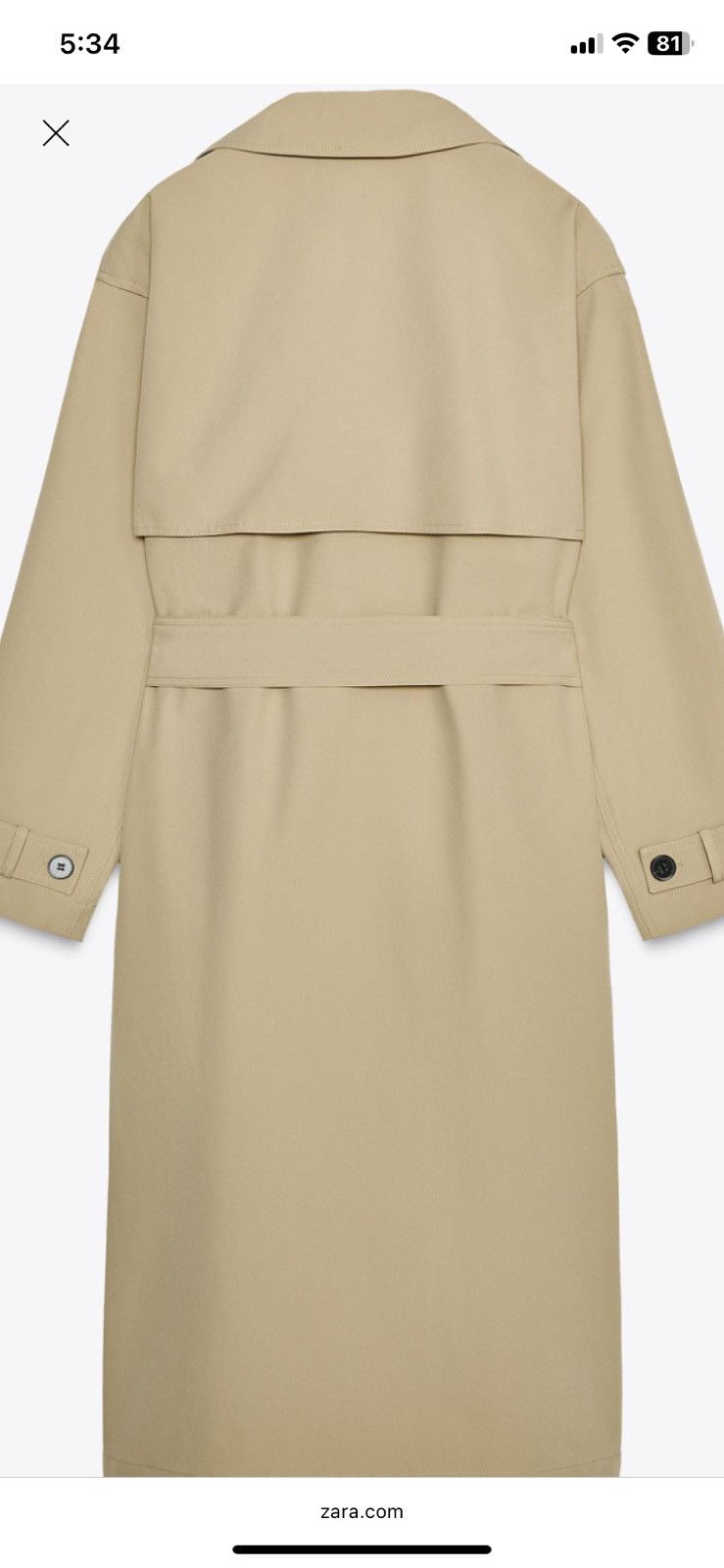 Zara Water repellent Belted Trench Coat Size S / US 4 / IT 40 - 3 Thumbnail