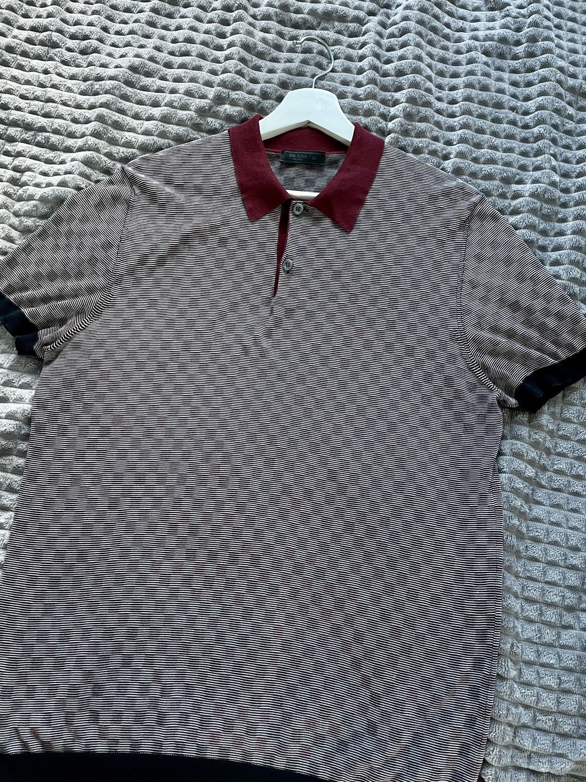 Prada Prada Multi Knit Textured Silk Stretch Polo Shirt Size 52 Size US L / EU 52-54 / 3 - 3 Thumbnail