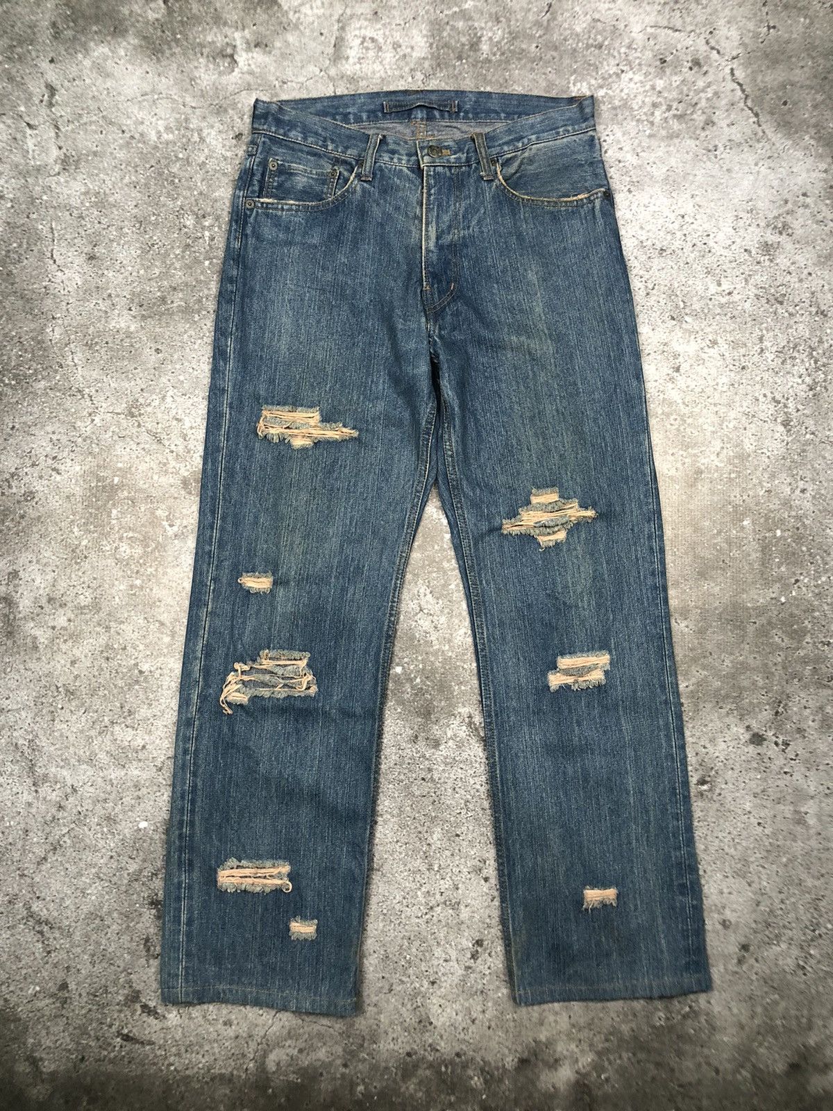 Hysteric Glamour × Japanese Brand × PPFM PPFM Ripped Denim Pants Size US 29 - 2 Thumbnail