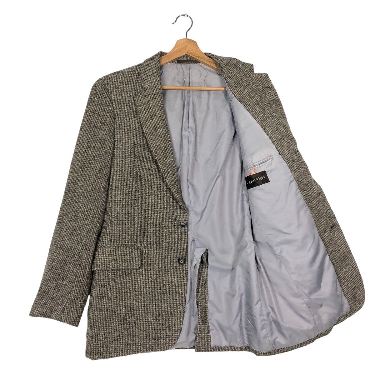Vintage 🔥90’s Herringbone Wool Jacket Double Breast Calvin Klein Size US M / EU 48-50 / 2 - 8 Thumbnail