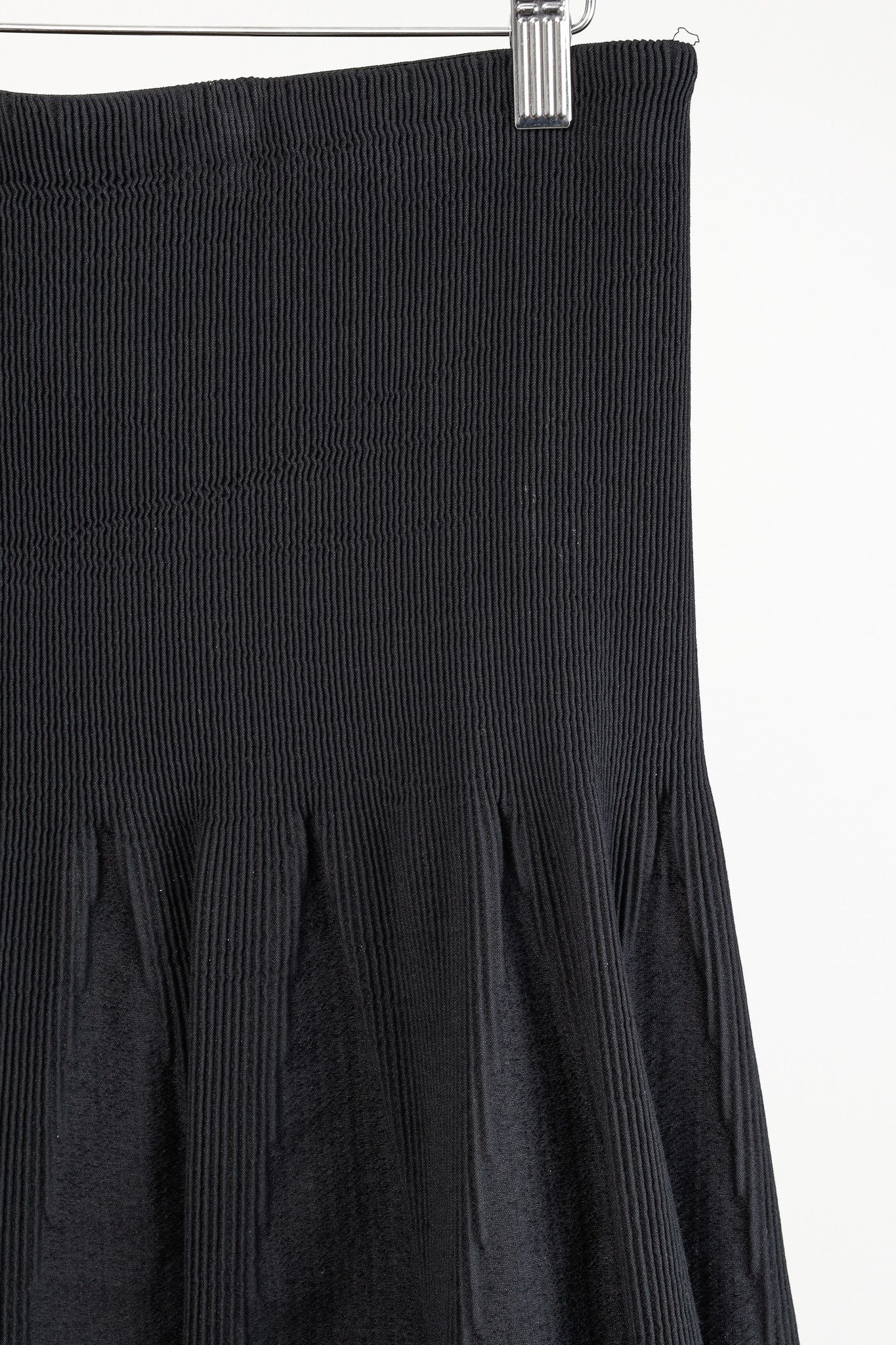 Annette Gortz Annette Gortz Folk Black Wool-Blend Shirred A-Line Skirt Size 31" - 4 Thumbnail