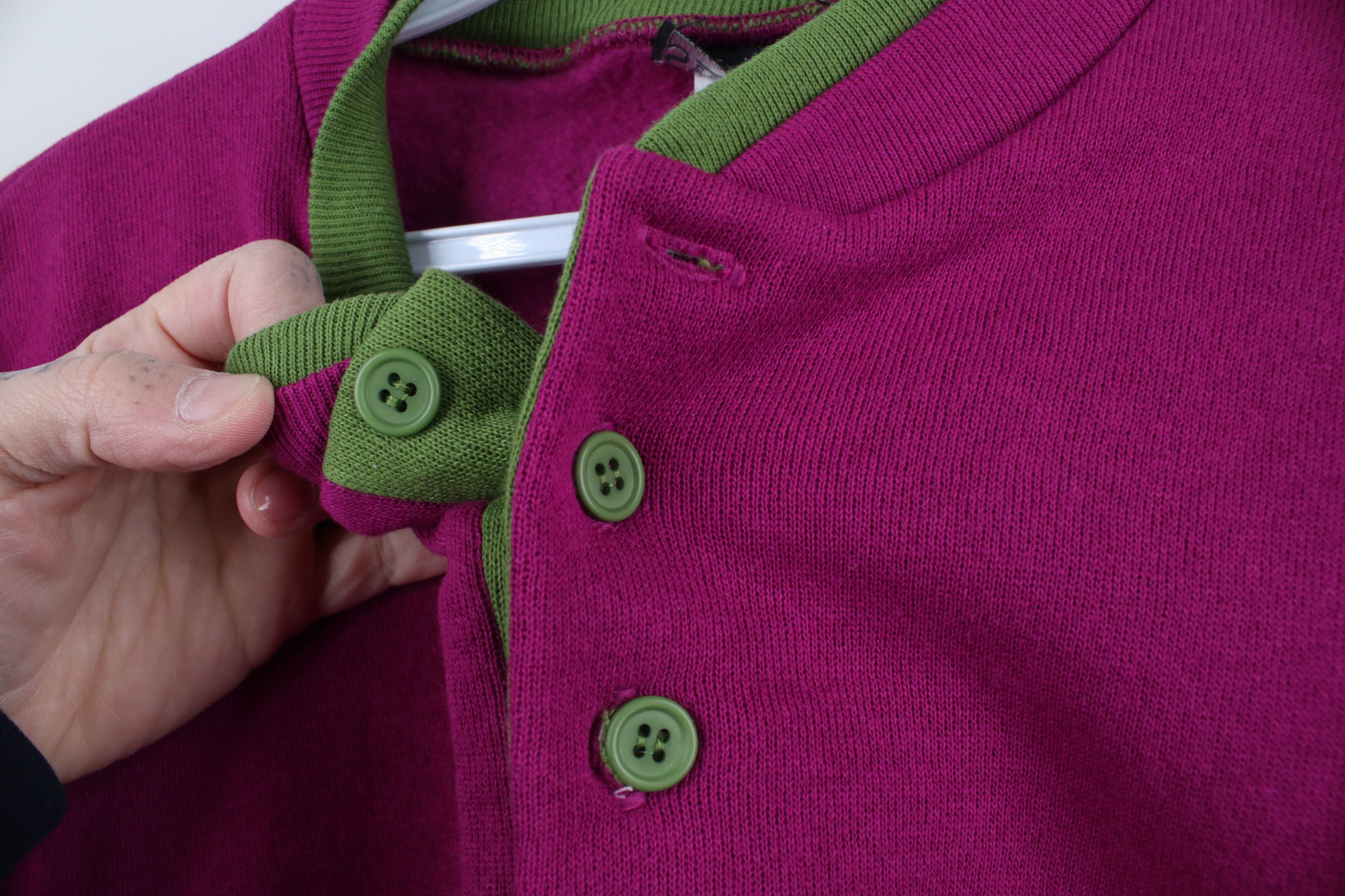 Vintage Vintage 90s Streetwear Blank Henley Sweatshirt Purple USA Size US M / EU 48-50 / 2 - 5 Thumbnail