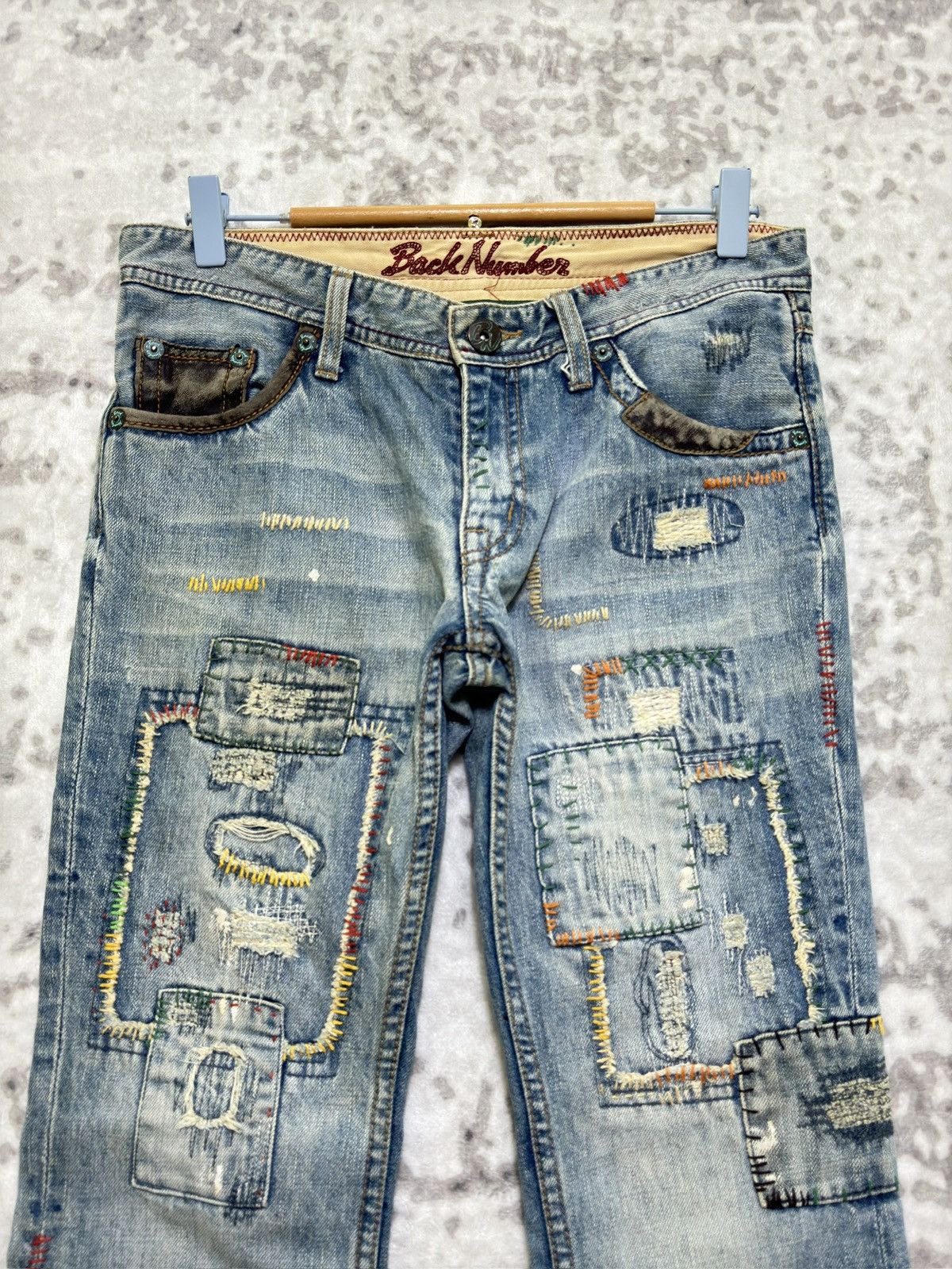 Hysteric Glamour Vintage Back Number Flared Patches Style Low Rise Denim Size US 30 / EU 46 - 3 Thumbnail