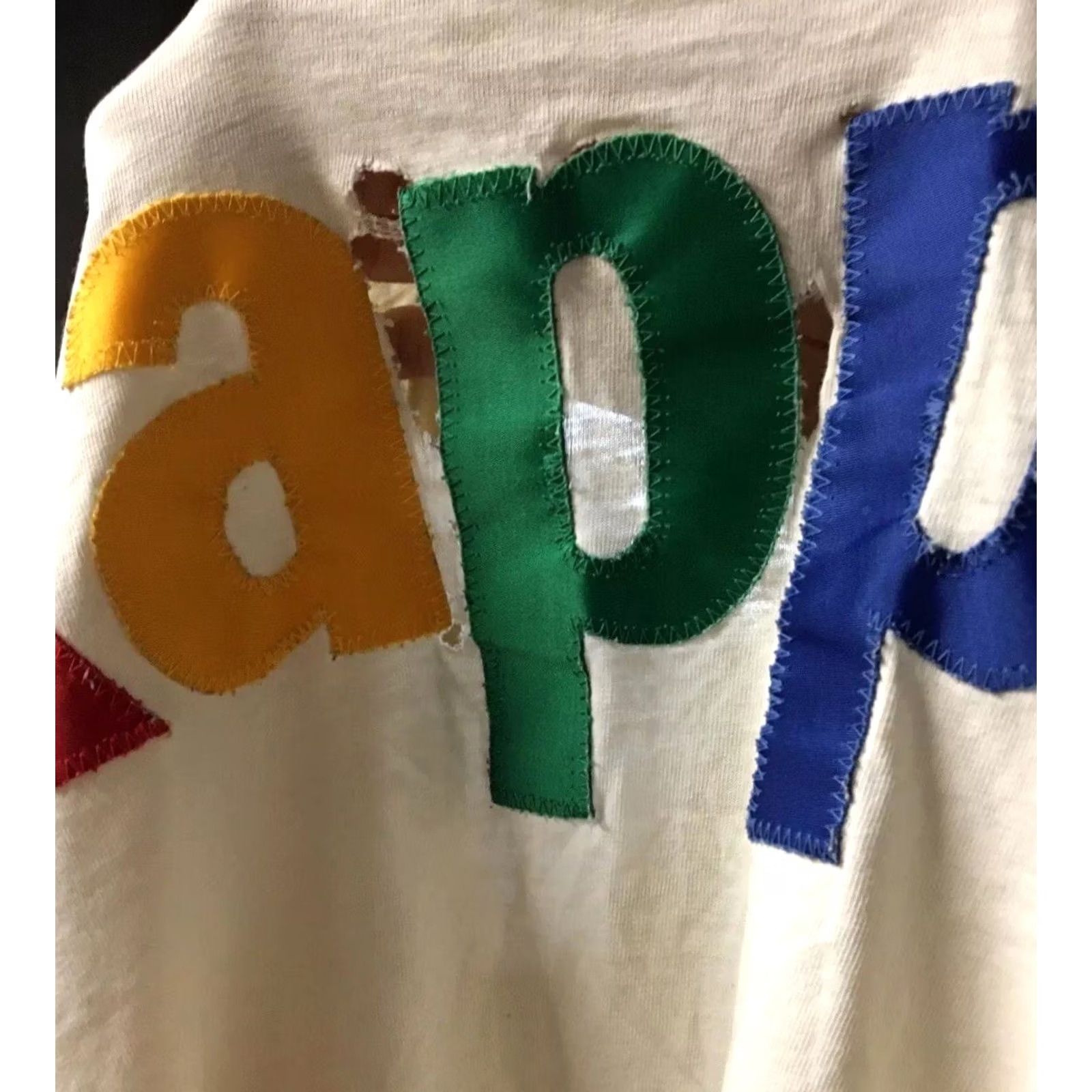Kappa VINTAGE Kappa Thrashed Faded Distress Shirt XL White Men T-Shirt 90s College Fraternity Grunge Punk Graphic Tee Cap/Frat USA Made Single Stitch Size US XL / EU 56 / 4 - 5 Thumbnail