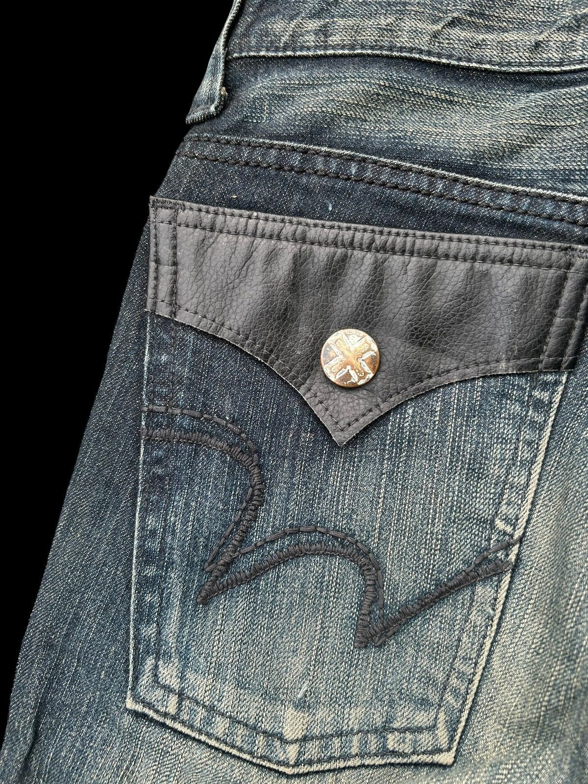 Edwin × Kapital × Vintage 🎌☠️ EDWIN XVS PUNK DISTRESSED JAPANESE DENIM JEANS ☠️🎌 Size US 28 / EU 44 - 5 Thumbnail