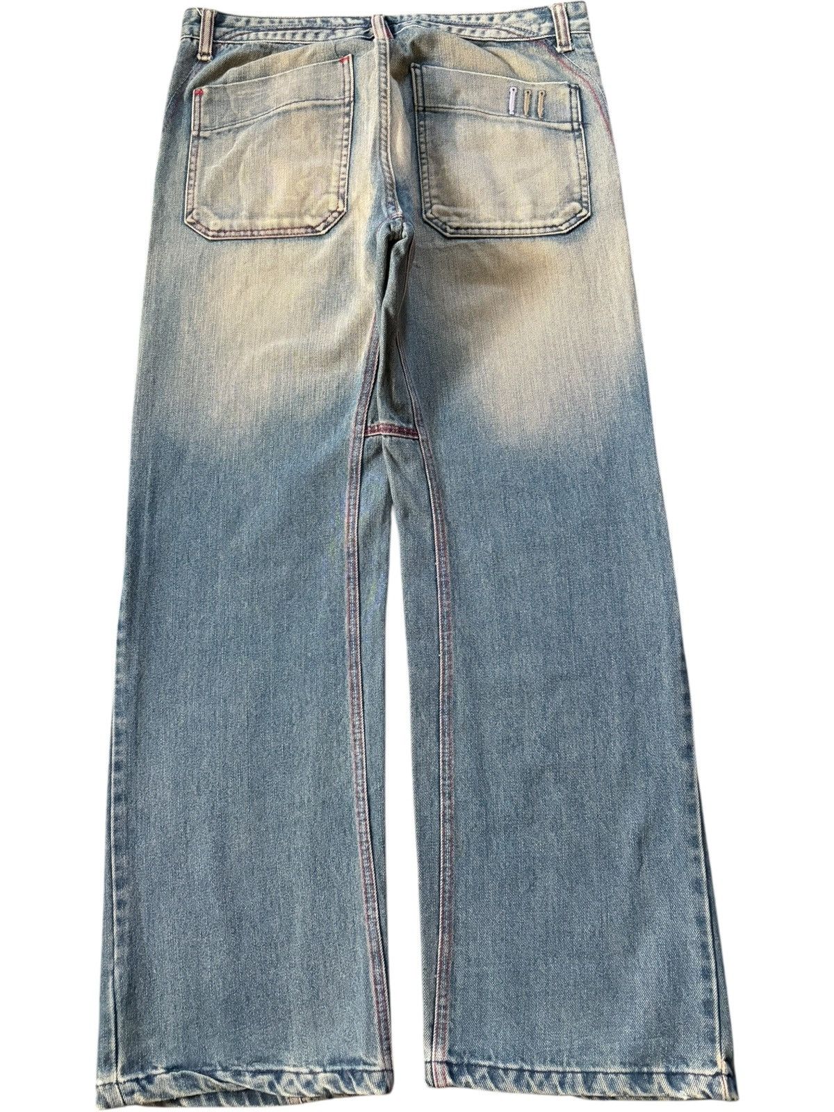 Marithe + Francois Girbaud Vintage Japanese Brand Mud Wash Distress Baggy Jeans Size US 33 - 2 Thumbnail
