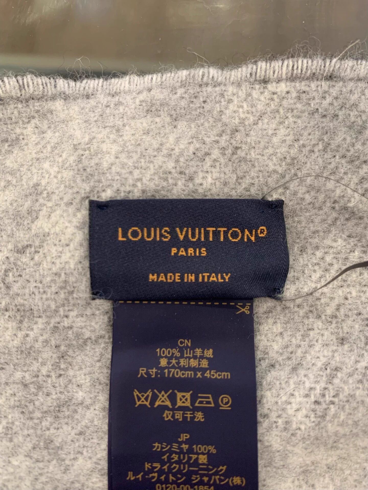 Louis Vuitton LV black gray block double cashmere fringe scarf Size ONE SIZE - 6 Thumbnail
