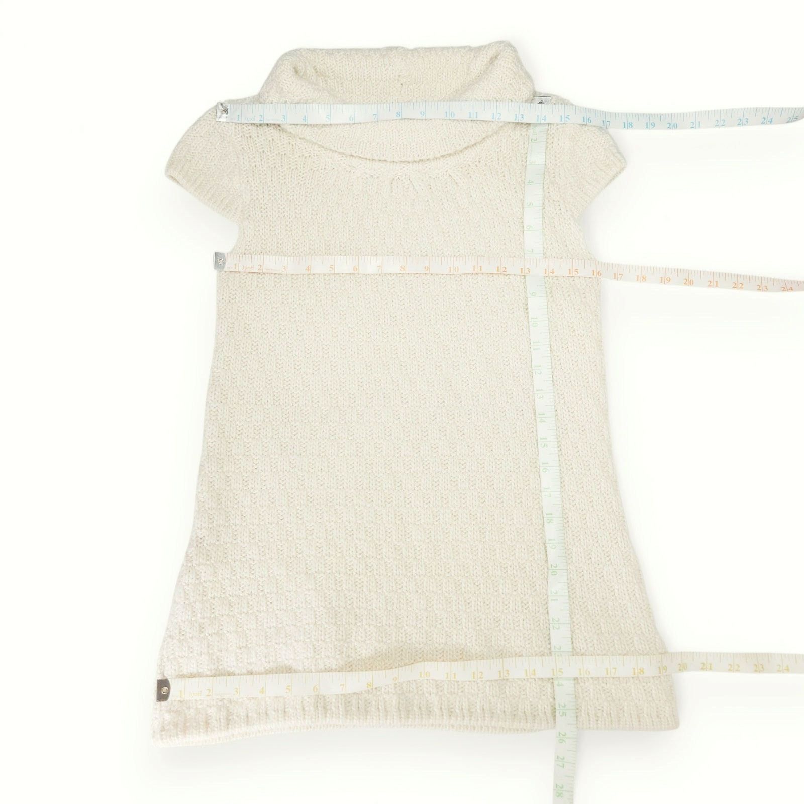 Willi Smith EUC Willi Smith Cowl-Neck Sweater Sz. S Cream Textured Knit Size S / US 4 / IT 40 - 6 Thumbnail