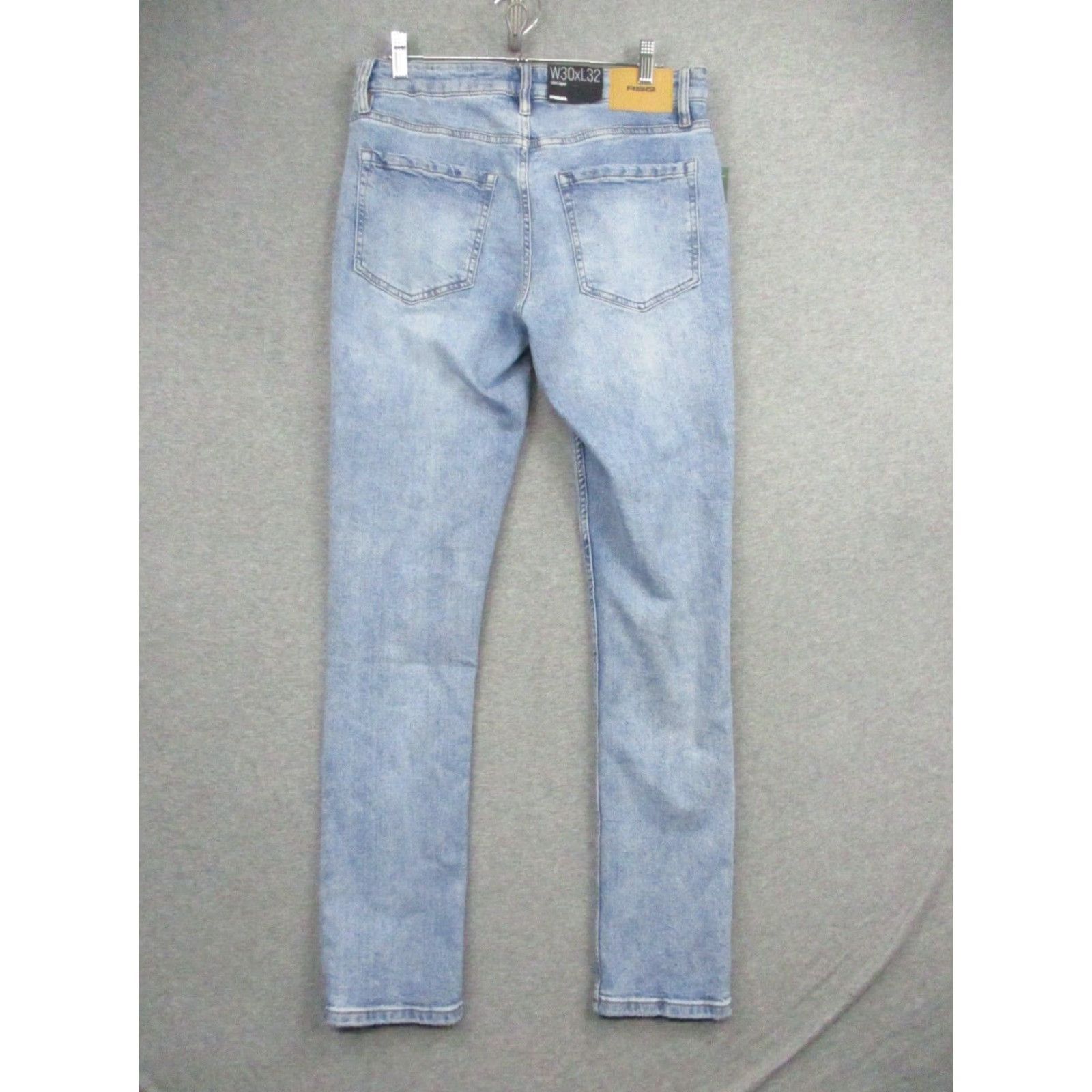 Rsq RSQ JEANS Slim Taper Flex Denim Jeans 30x32 Blue Mens Regular 30 Slim 5-Pocket Logo Zipper Distressed Denim Blue Brand New Tags Size US 30 / EU 46 - 3 Thumbnail
