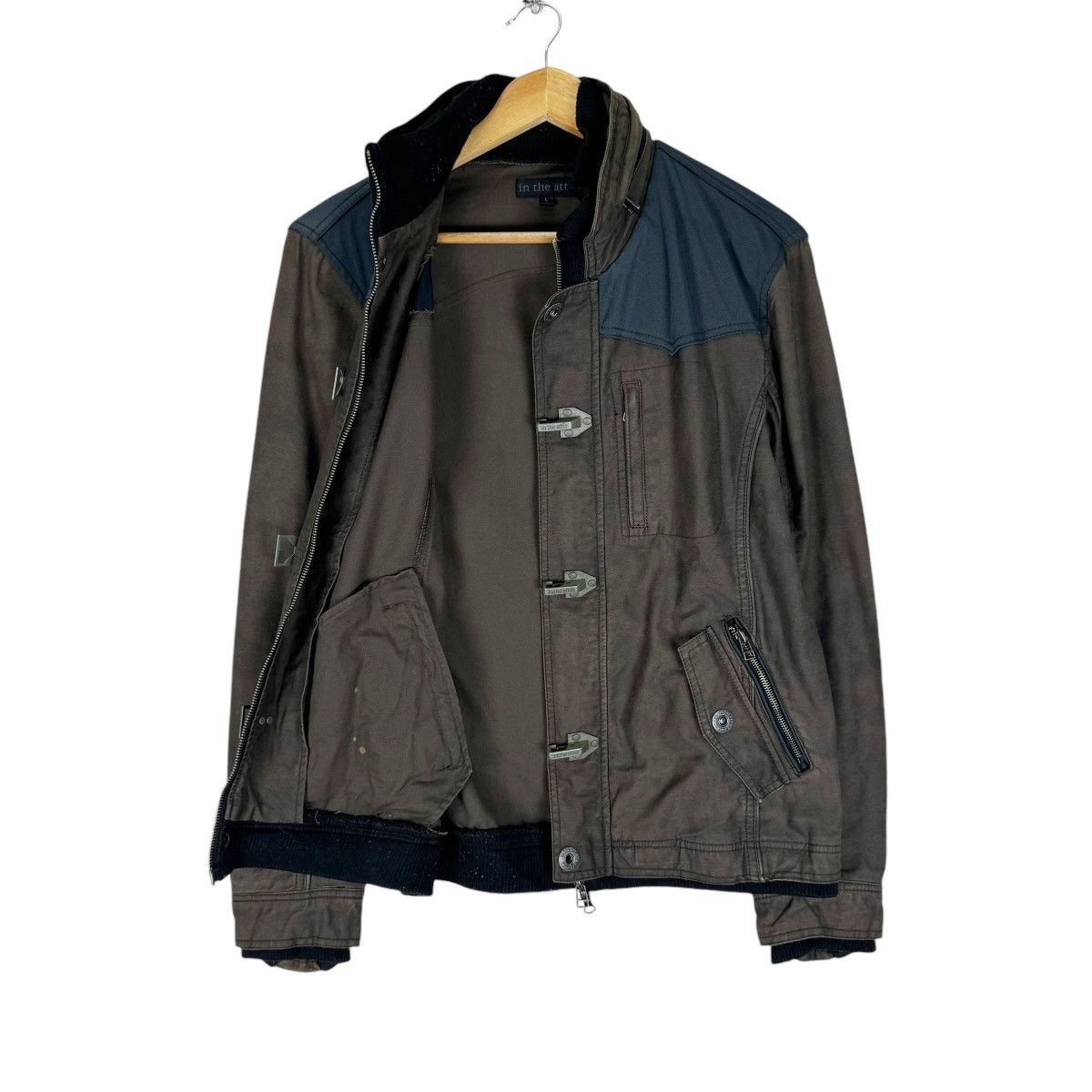 If Six Was Nine × In The Attic × Le Grande Bleu (L.G.B.) ⚡️IN THE ATTIC HOODIE BIKERS JACKET Size L / US 10 / IT 46 - 9 Thumbnail
