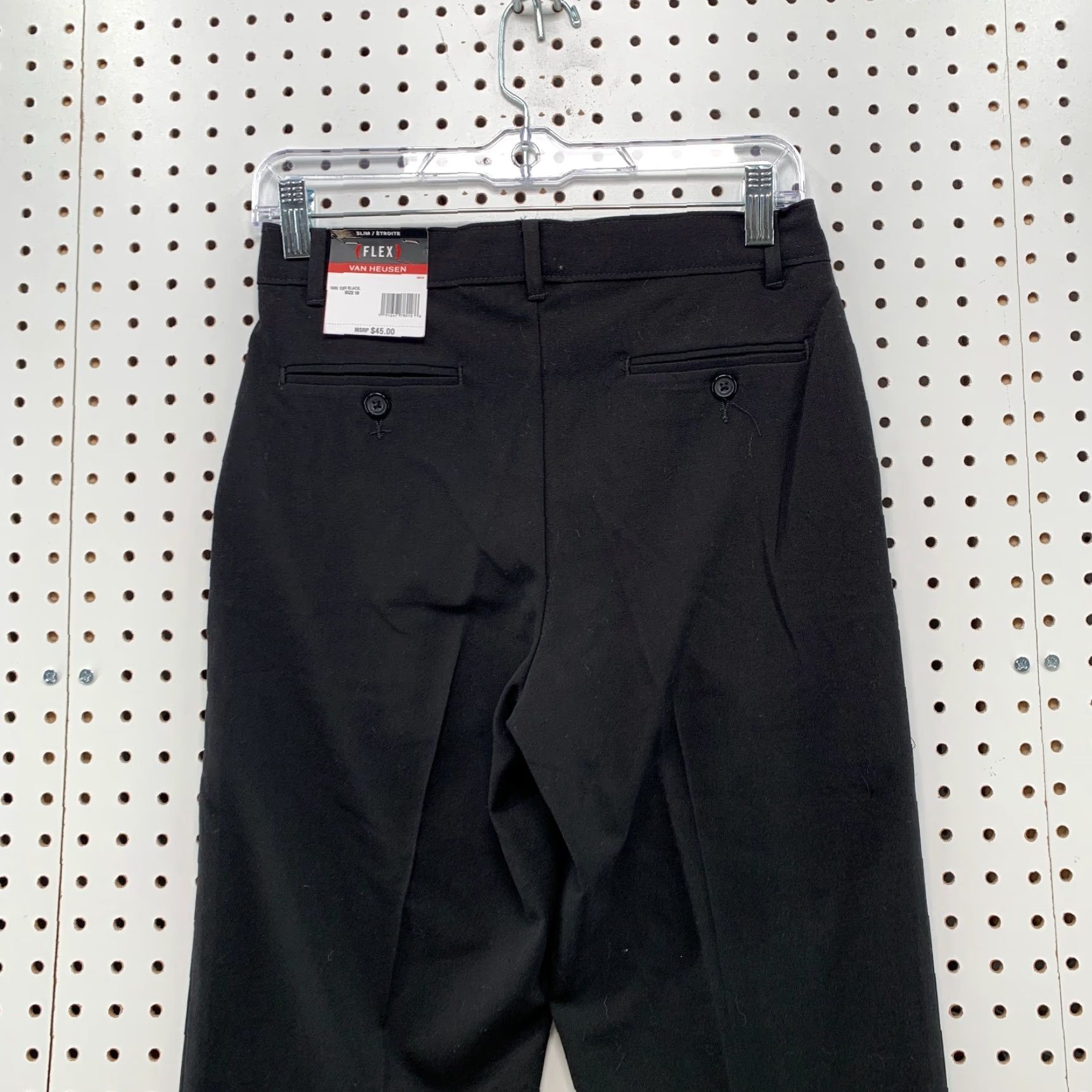 VINTAGE Van Heusen Flex Slim Black Dress Pants Womens Size 18 27x30 High  Rise Trousers