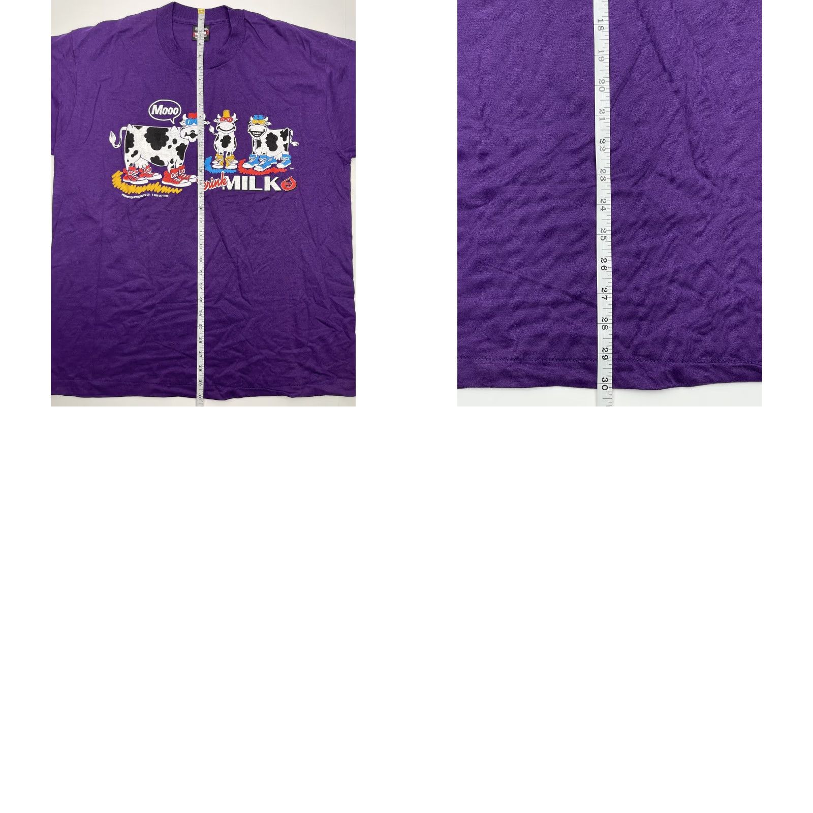 Vintage VINTAGE Screen Stars Drink Milk T-Shirt XL Purple Funny Cows 90s Mens Size US XL / EU 56 / 4 - 8 Thumbnail