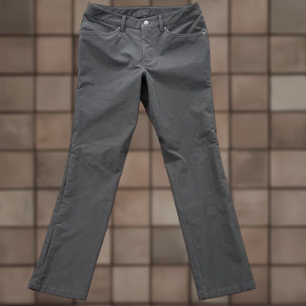 Lululemon Lululemon ABC Pants Mens 31 Gray Five-Pocket Slim Fit Chino Casual Stretch Wearable Light Logo Minor Details N/A Size US 31 - 1 Thumbnail