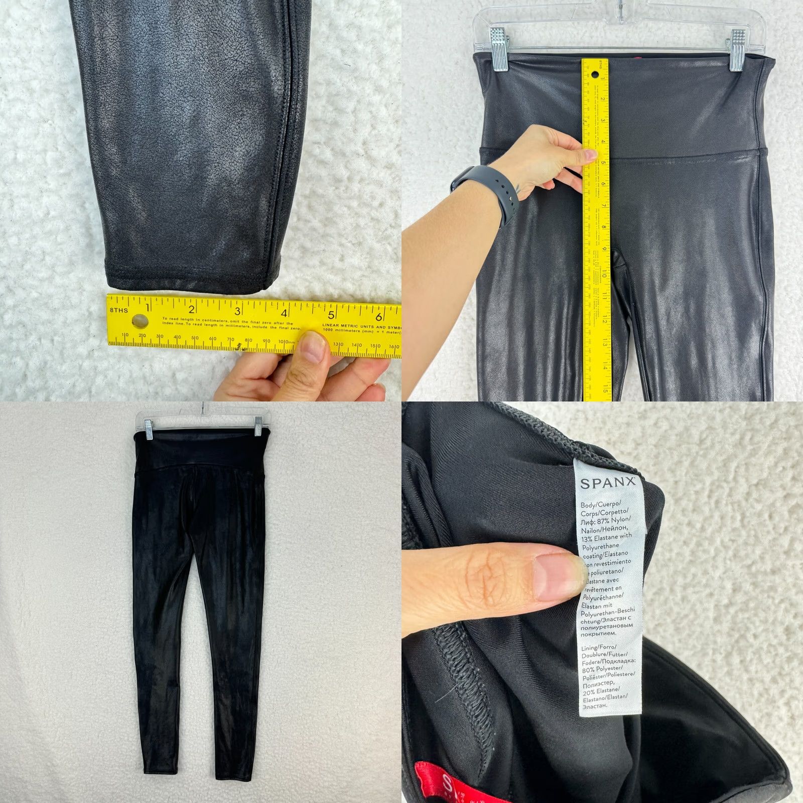 Spanx Spanx Leggings Women Large Petite Black Ankle Length Pull On Nylon Polyester Spandex Size 36" / US 14 / IT 50 - 8 Thumbnail