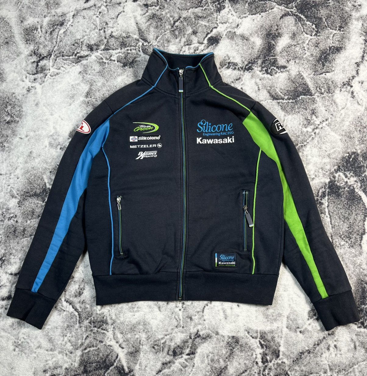 Vintage Vintage Kawasaki Racing Full Zip Jacket Size US L / EU 52-54 / 3 - 2 Thumbnail