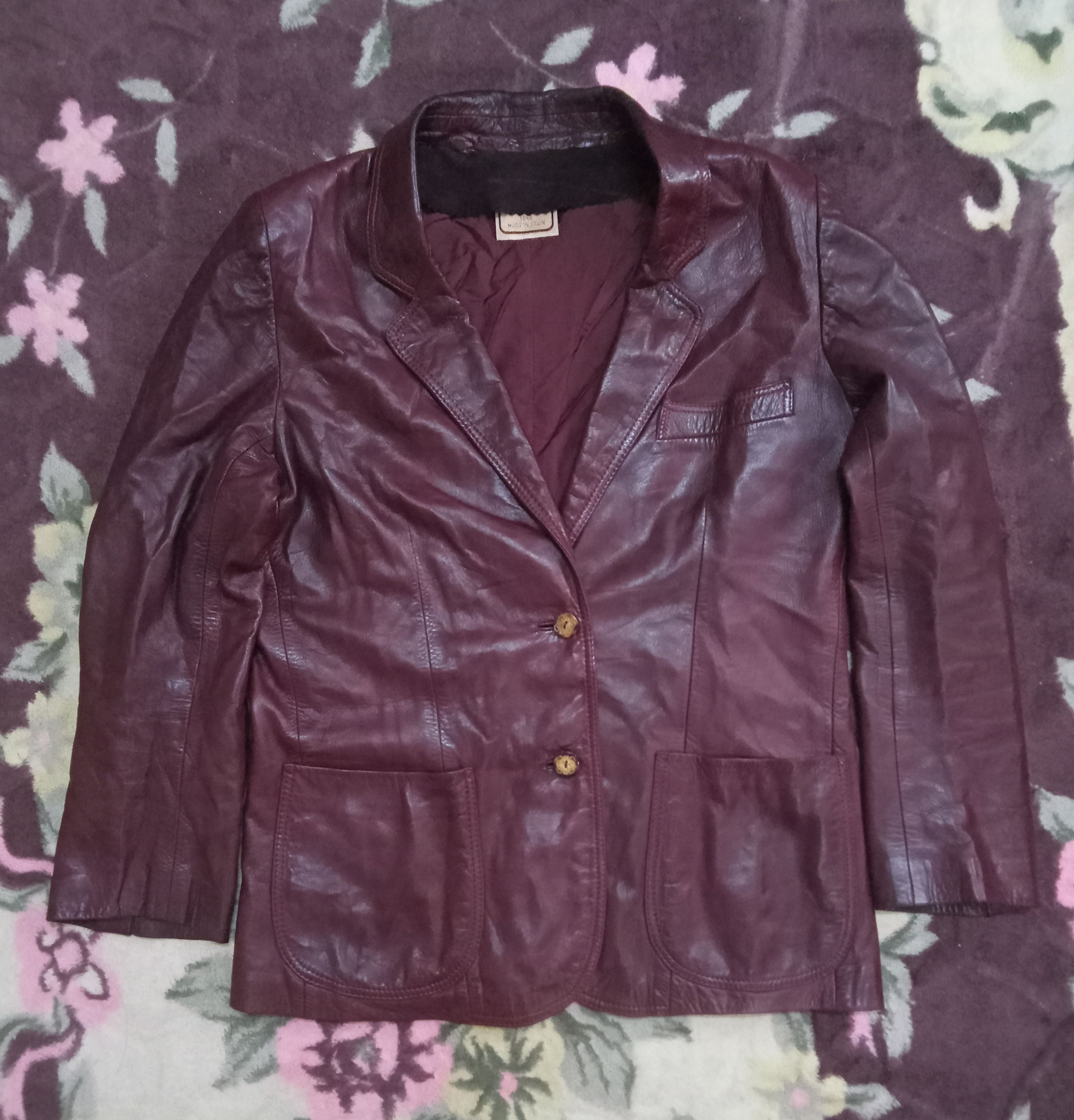 Loewe Loewe Leather Maroon / Mohagany Blazer Size M / US 6-8 / IT 42-44 - 1 Thumbnail