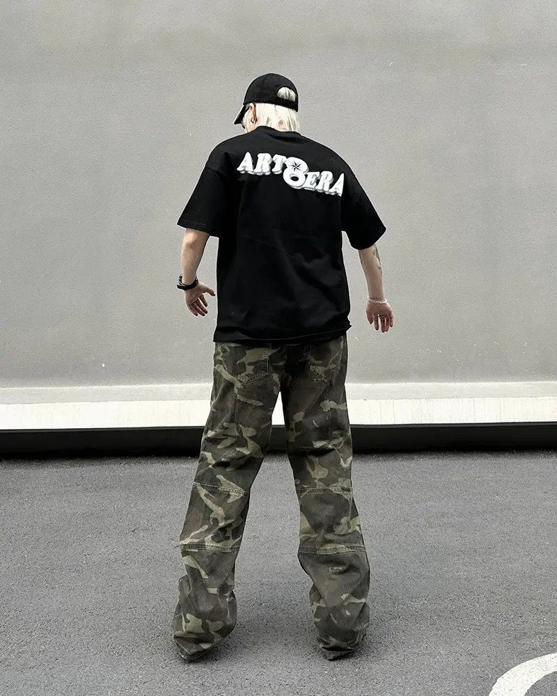 Japanese Brand × Jean Camo Graphic Wide Leg Cargo Pants, Military Style Pants Size US 32 / EU 48 - 4 Thumbnail