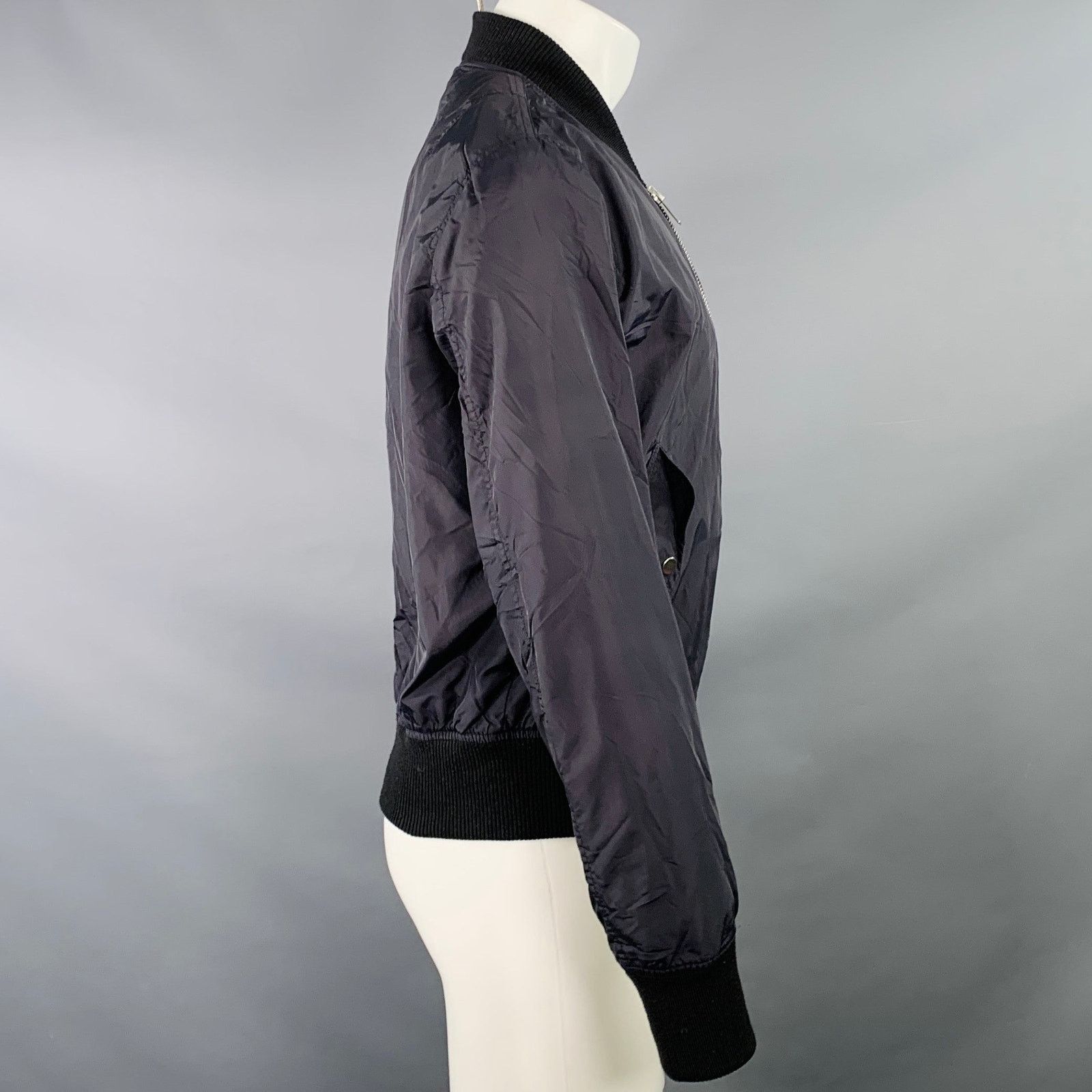 AMI Size S Navy Polyamide Bomber Jacket Size US S / EU 44-46 / 1 - 2 Thumbnail