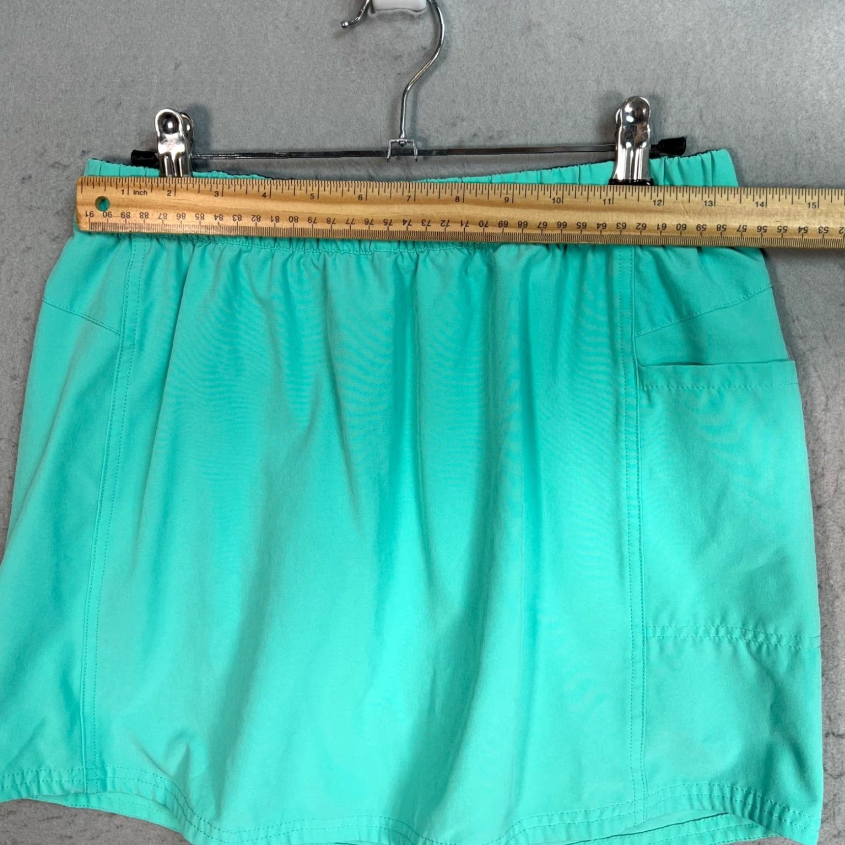 Patagonia VINTAGE Patagonia Skirt Womens Medium Turquoise Elastic Waist Pockets Athletic Short Read READ Size 32" / US 10 / IT 46 - 4 Thumbnail