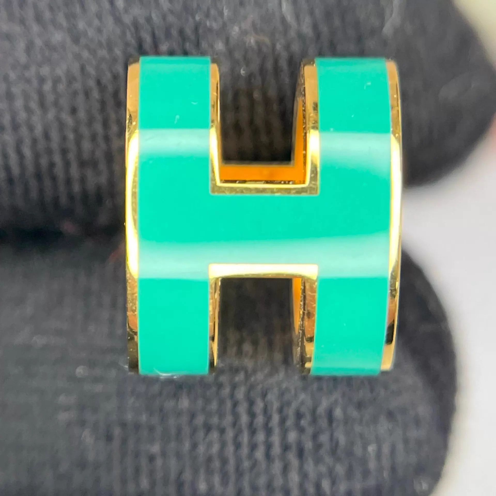 Hermes Hermes Pop H Peacock Green Pre-owned Earrings Size ONE SIZE - 5 Thumbnail