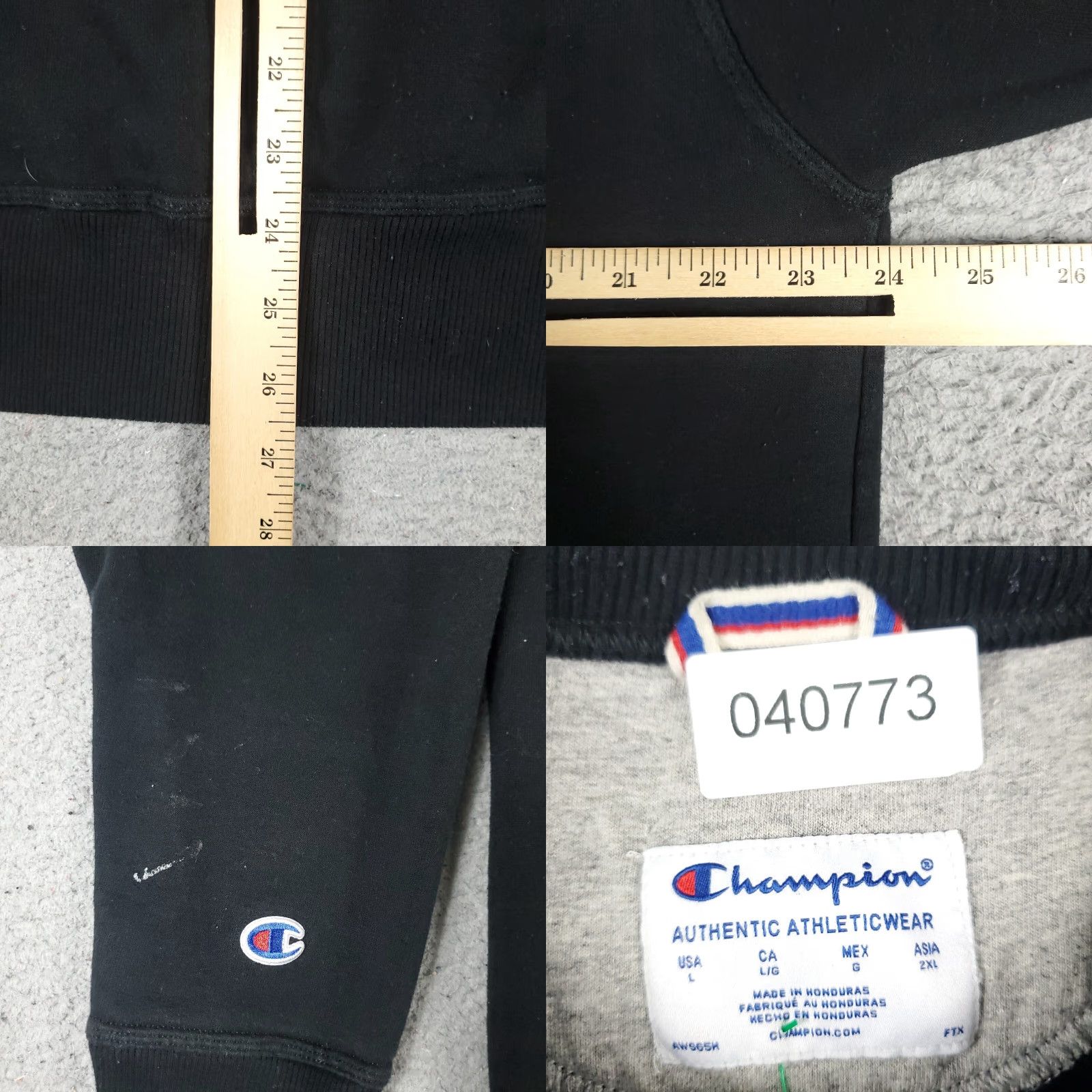 Champion VINTAGE Champion Mens Large Black Pullover Sweater Casual Knit Sweatshirt Logo Zipper All Seasons Size US L / EU 52-54 / 3 - 8 Thumbnail