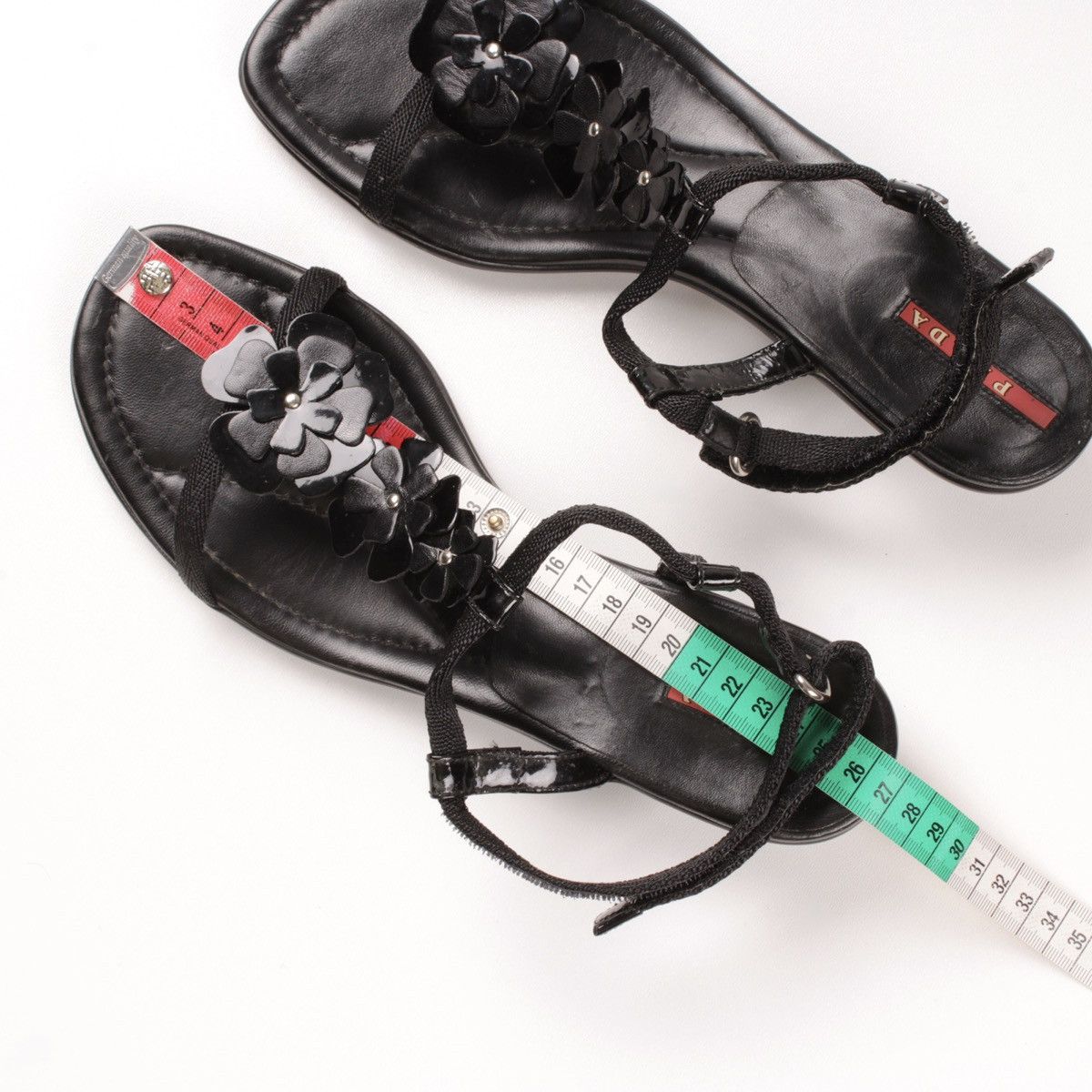 Prada Authentic Prada Black Patent Leather Floral Sandals Size US 9.5 / IT 39.5 - 16 Thumbnail