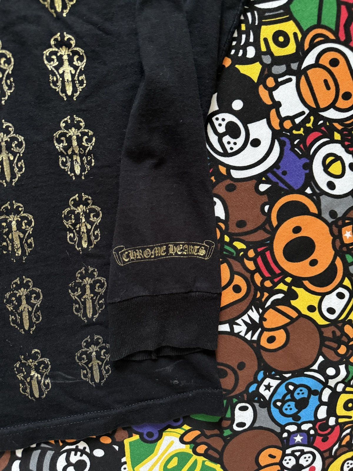 Chrome Hearts Chrome Hearts Gold Multi Dagger Logo Long Sleeve Tee Size US S / EU 44-46 / 1 - 4 Thumbnail