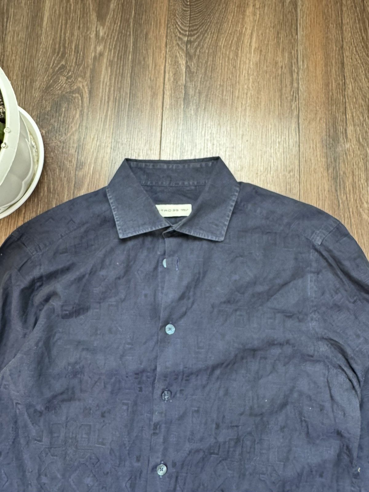 Etro Etro men's 39 classic navy blue long sleeve button up shirt Size US M / EU 48-50 / 2 - 4 Thumbnail