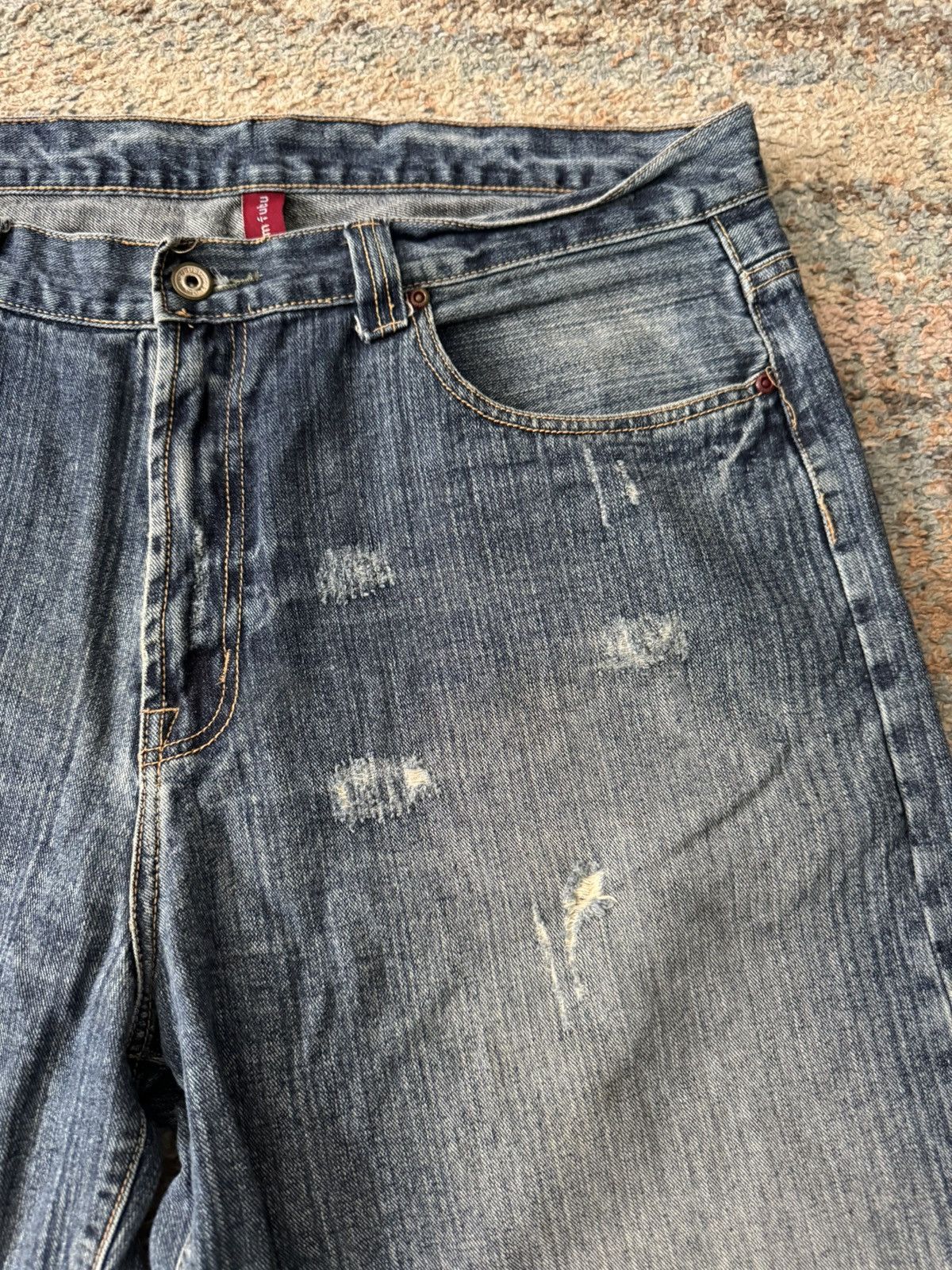 Fubu VTG Fubu Baggy Y2K Jean Shorts FADED 38 Size US 34 / EU 50 - 3 Thumbnail