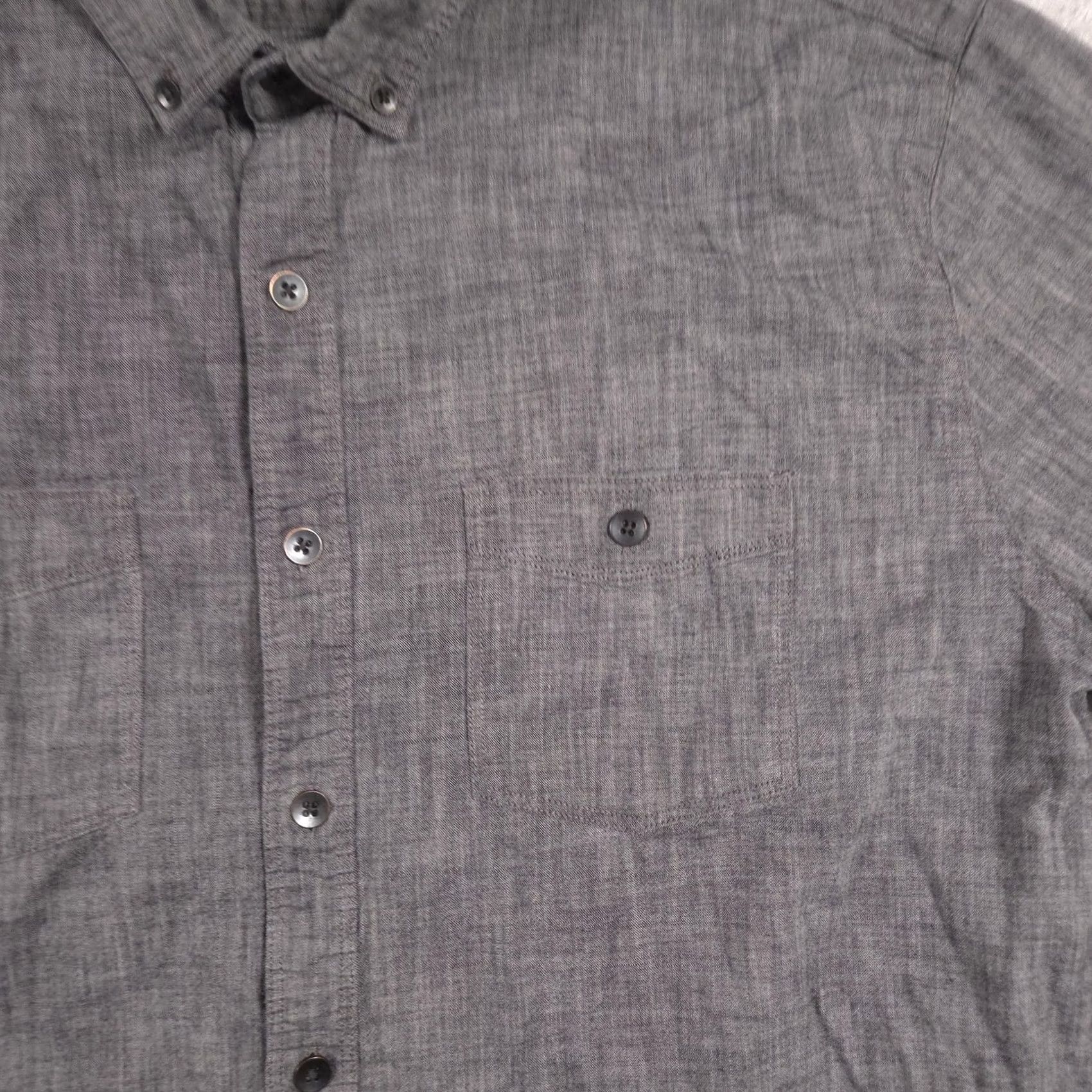 Express Express Shirt Mens L Gray Chambray Button Front Long Sleeve Casual Workwear Size US L / EU 52-54 / 3 - 4 Thumbnail