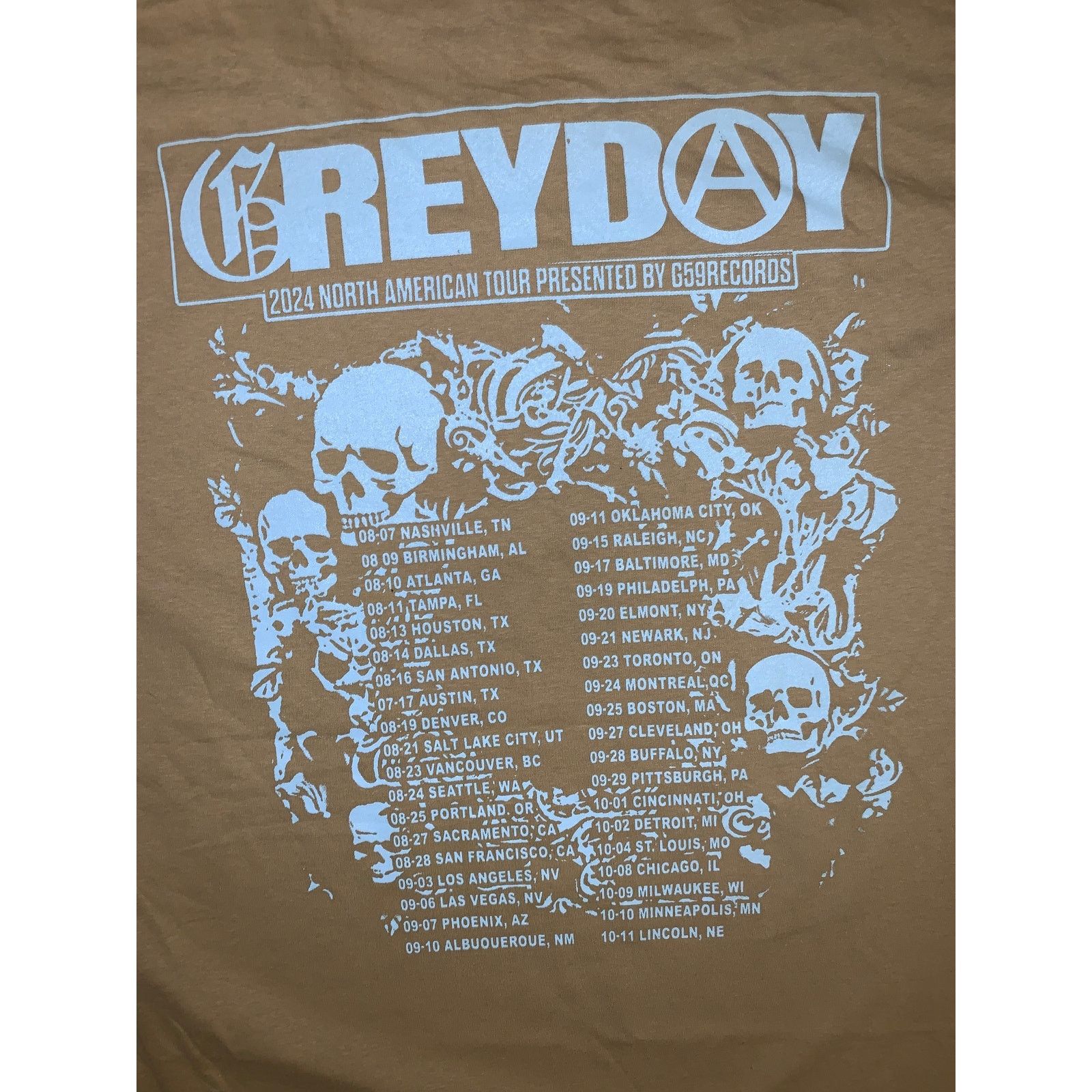 Band Tees $uicideboy$ Greyday 2024 Tour T Shirt Tan L G59 Denzel Curry Size US L / EU 52-54 / 3 - 2 Thumbnail