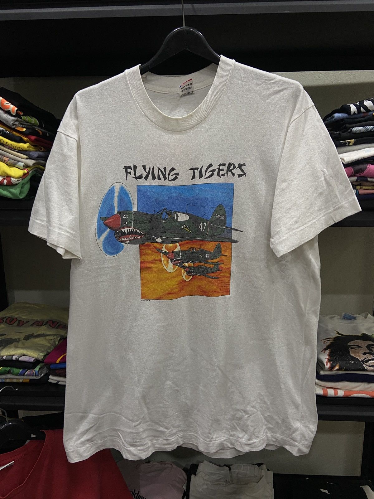 Vintage 🌎🔥Vintage 1987s Flying Tigers Taiwan Souvenir War T-Shirt Size US XL / EU 56 / 4 - 1 Thumbnail