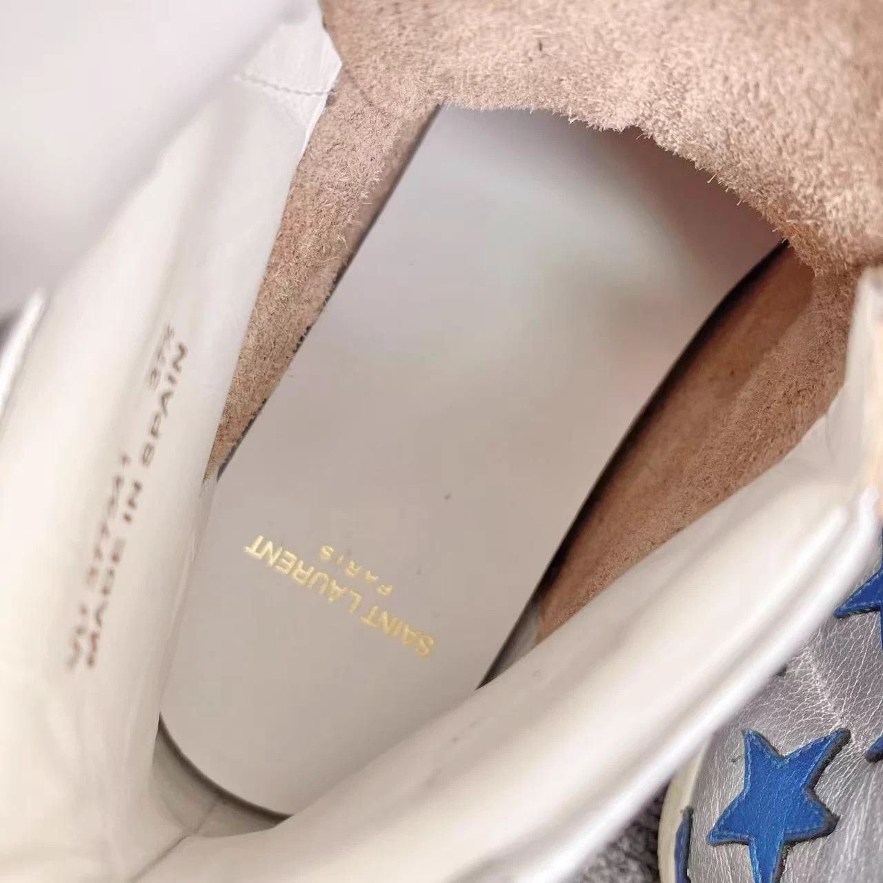 Yves Saint Laurent YSL Silver High-Top Blue Star Red Tail Sneakers 37.5 Size US 7.5 / IT 37.5 - 9 Thumbnail