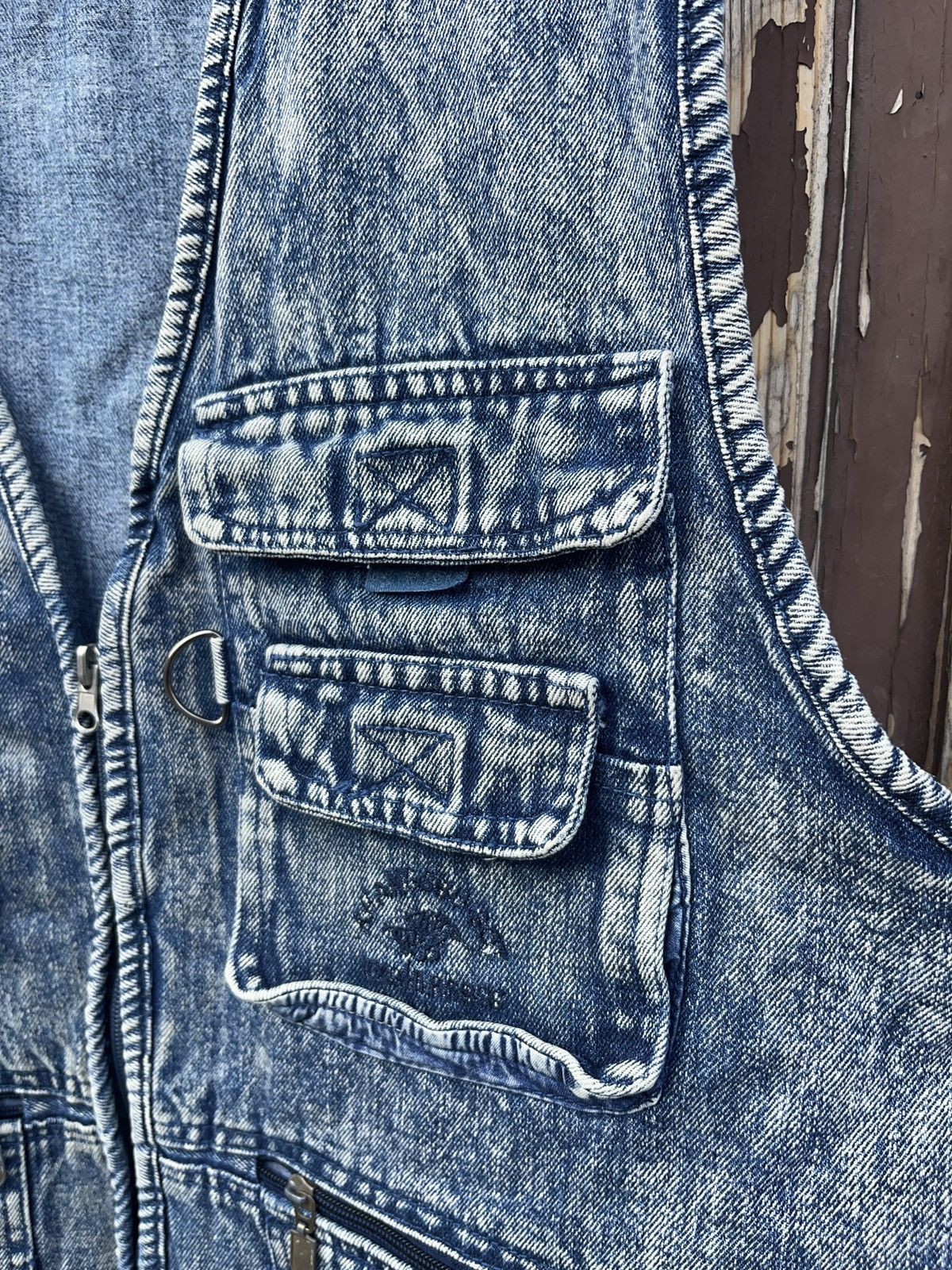Japanese Brand × Vintage Vintage Washed Denim Multi Pocket Vest Cargo Utility Size US L / EU 52-54 / 3 - 5 Thumbnail