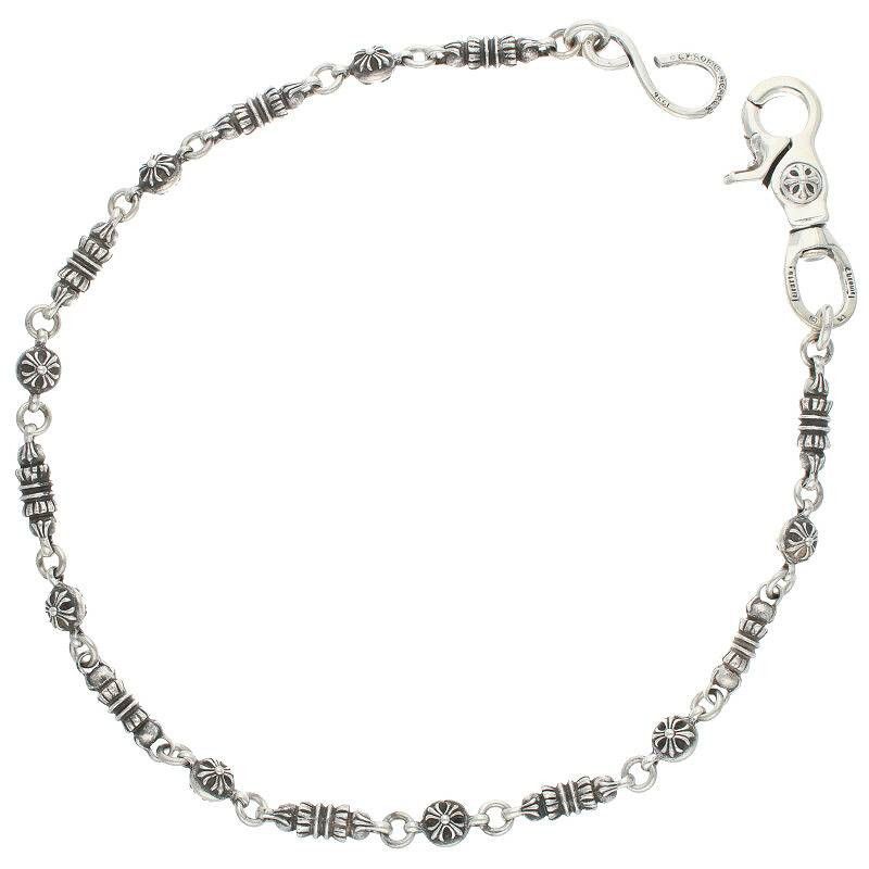 image of Chrome Hearts Barrel Link Wallet Chain in Silver, Men's