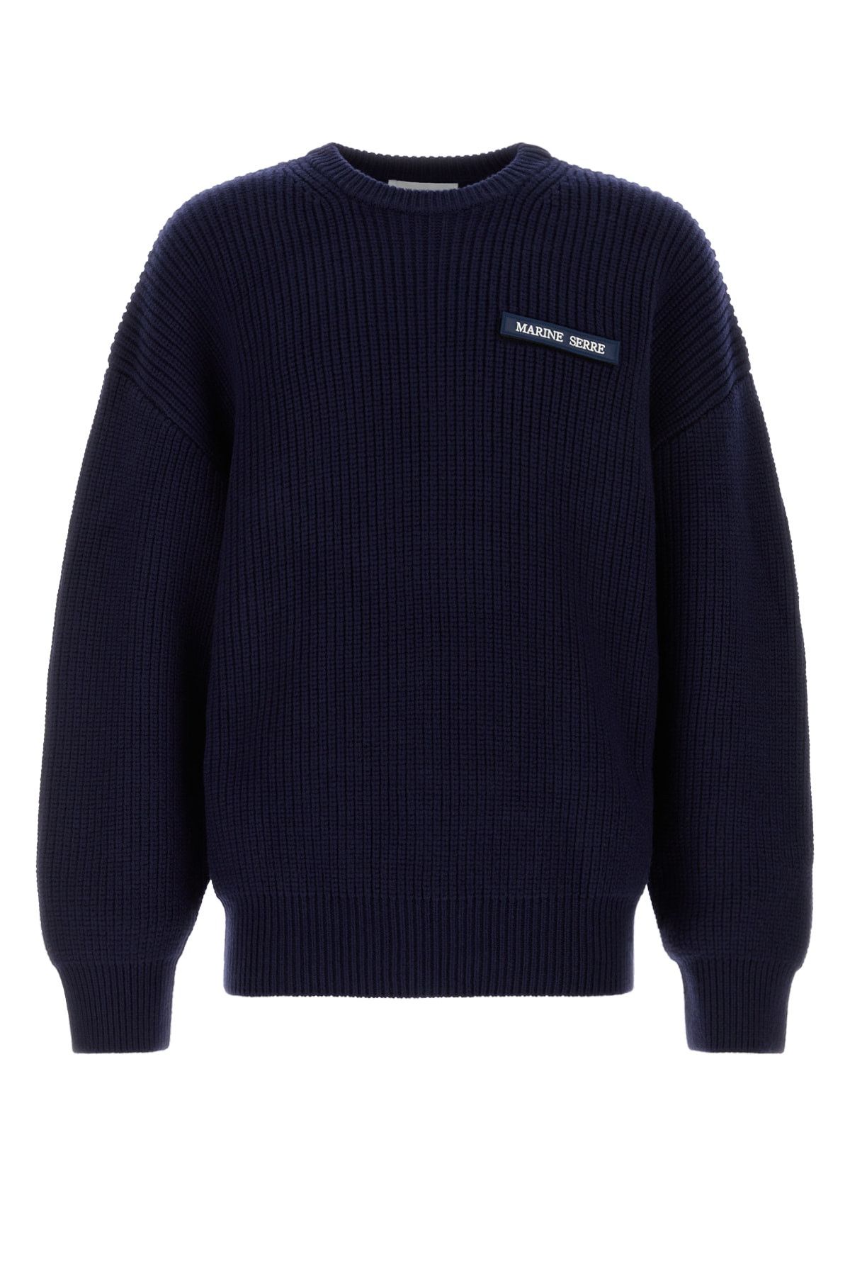 Marine Serre Navy Blue Wool Sweater Size US XL / EU 56 / 4 - 1 Thumbnail