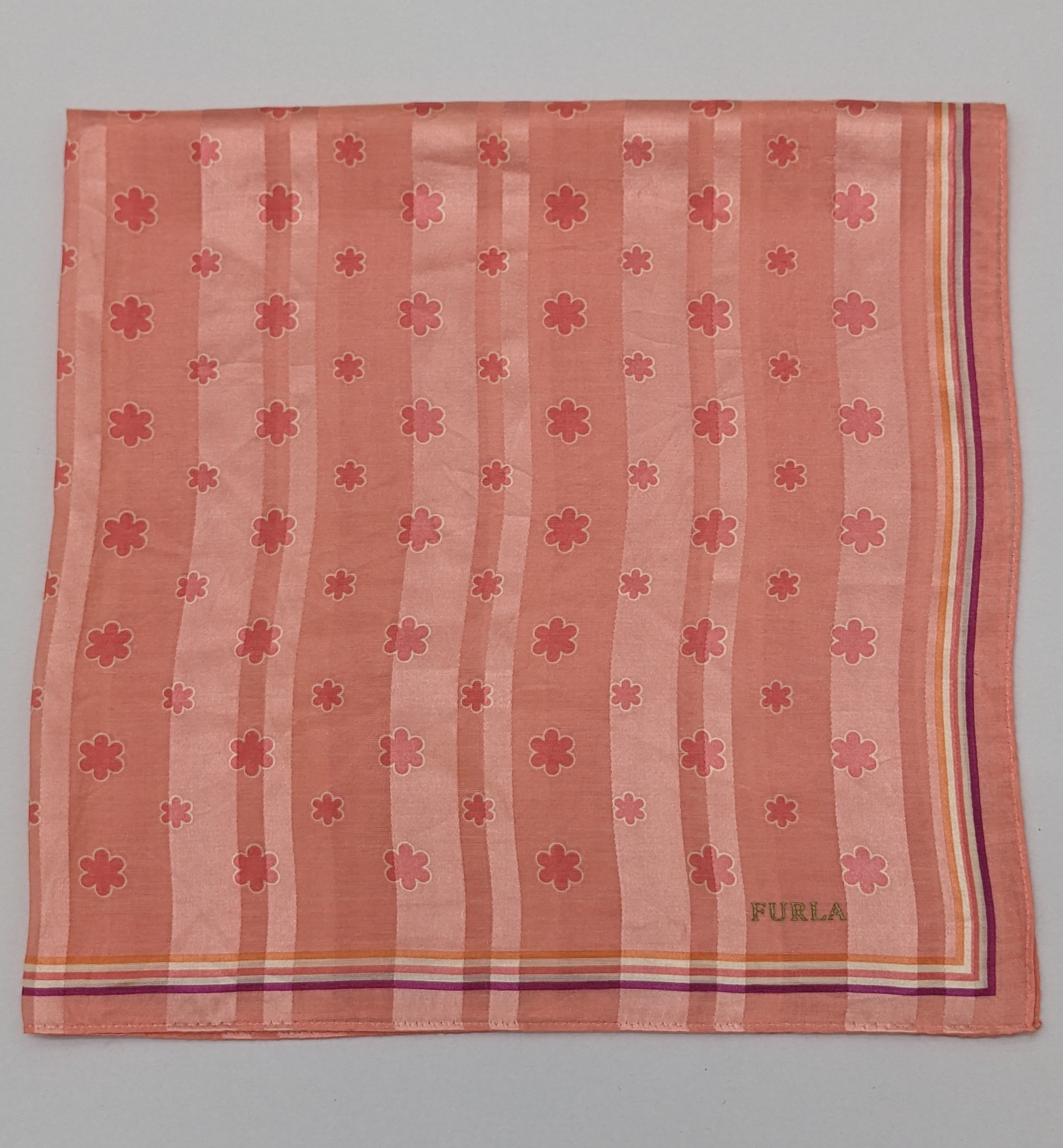 Furla Furla Italy Pink & Orange Striped Handkerchief Size ONE SIZE - 1 Thumbnail