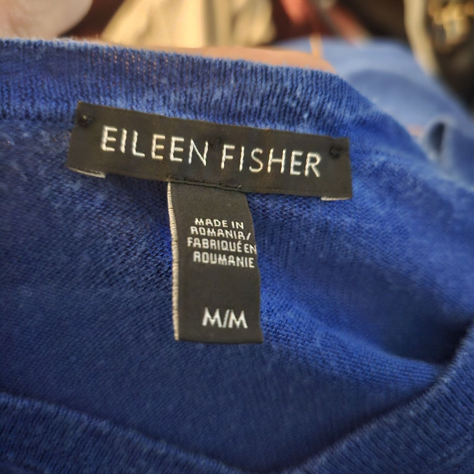 Eileen Fisher Eileen Fisher Blue Tencel V Neck Lightweight Sweater Womens Size M / US 6-8 / IT 42-44 - 3 Thumbnail