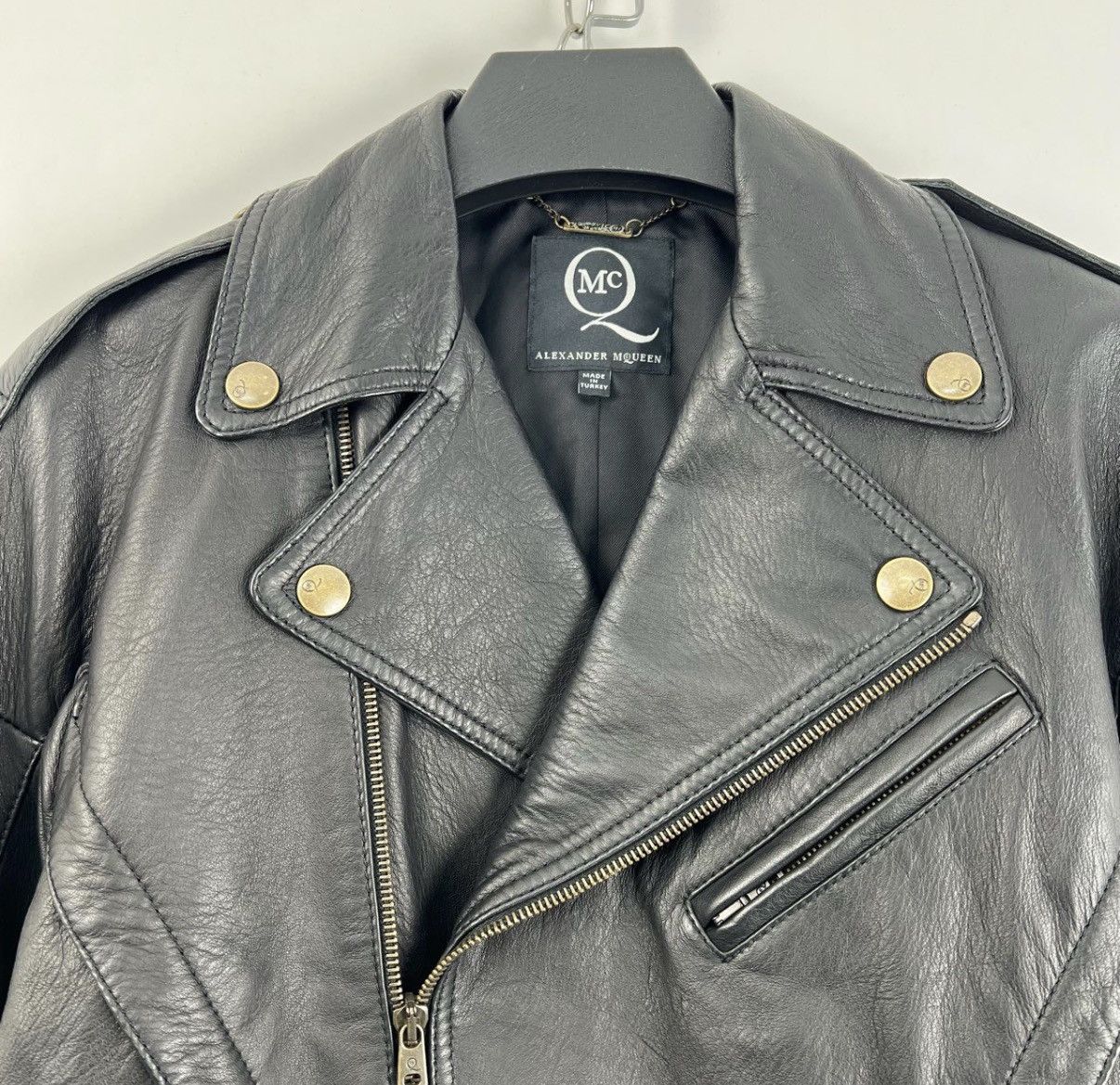 Alexander McQueen Alexander McQueen McQ Black Zip Biker Leather Jacket K12 Size XS / US 0-2 / IT 36-38 - 3 Thumbnail
