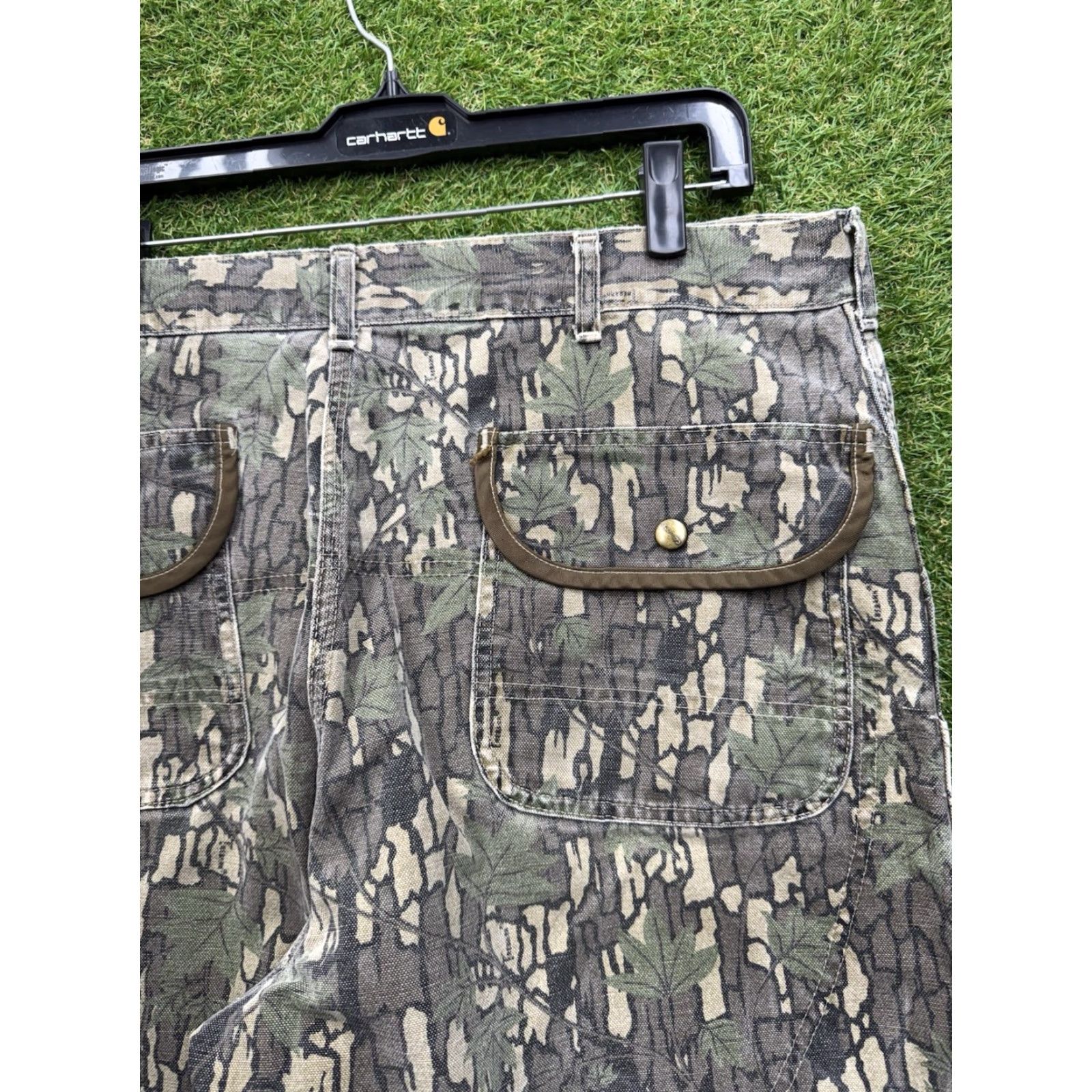 Carhartt VINTAGE Carhartt Pants Real Tree Camo Double Knee Workwear 38x28 Mens 80s Carpenter Camouflage 80s Mens Size US 38 / EU 54 - 4 Thumbnail