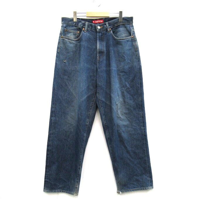 Supreme supreme inset logo jean washed blue Ss22 denim pants 32