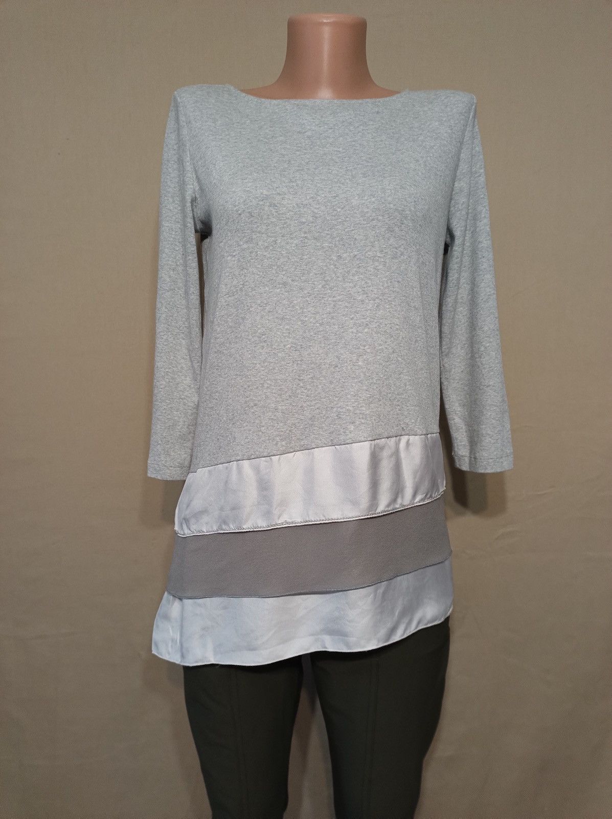 Fabiana Filippi Fabiana Filippi Grey Cotton Silk Blouse Shirt Size M Size M / US 6-8 / IT 42-44 - 2 Thumbnail
